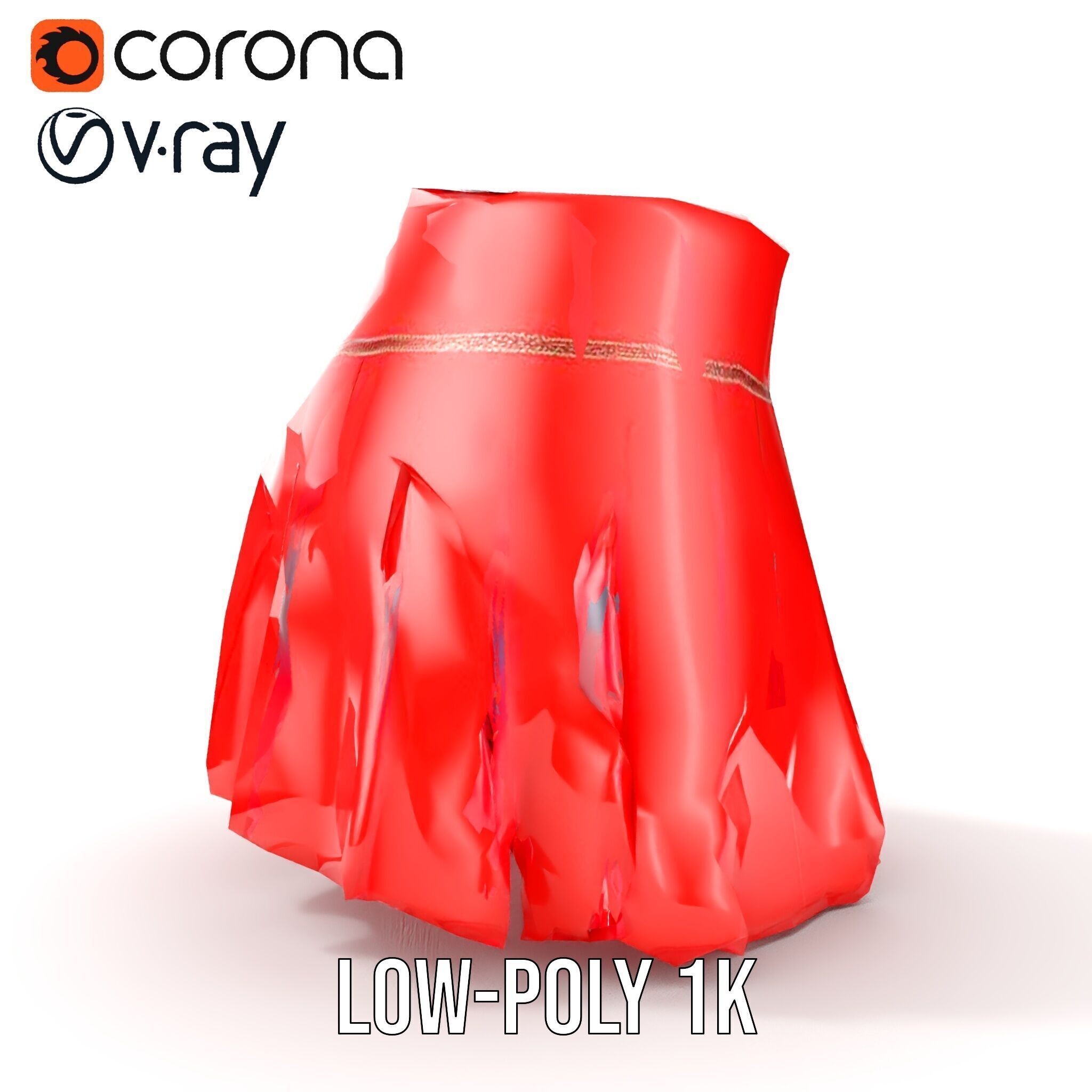 Pleated Skirt D Model Pack Low-poly 3D model_13