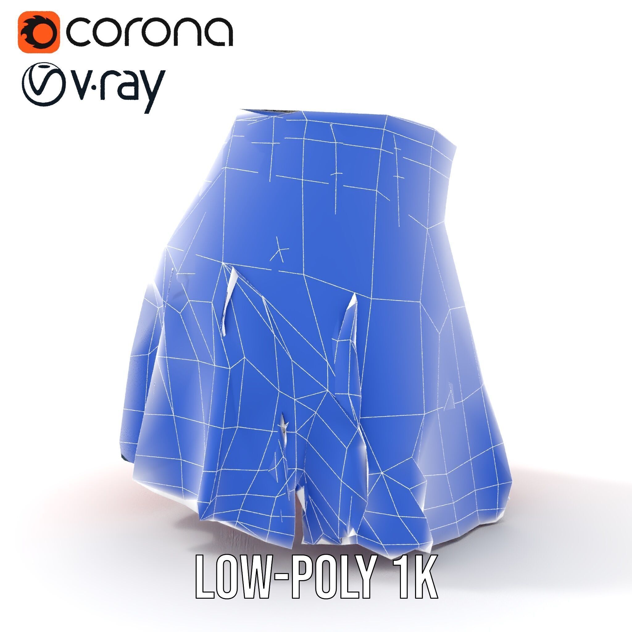 Pleated Skirt D Model Pack Low-poly 3D model_29