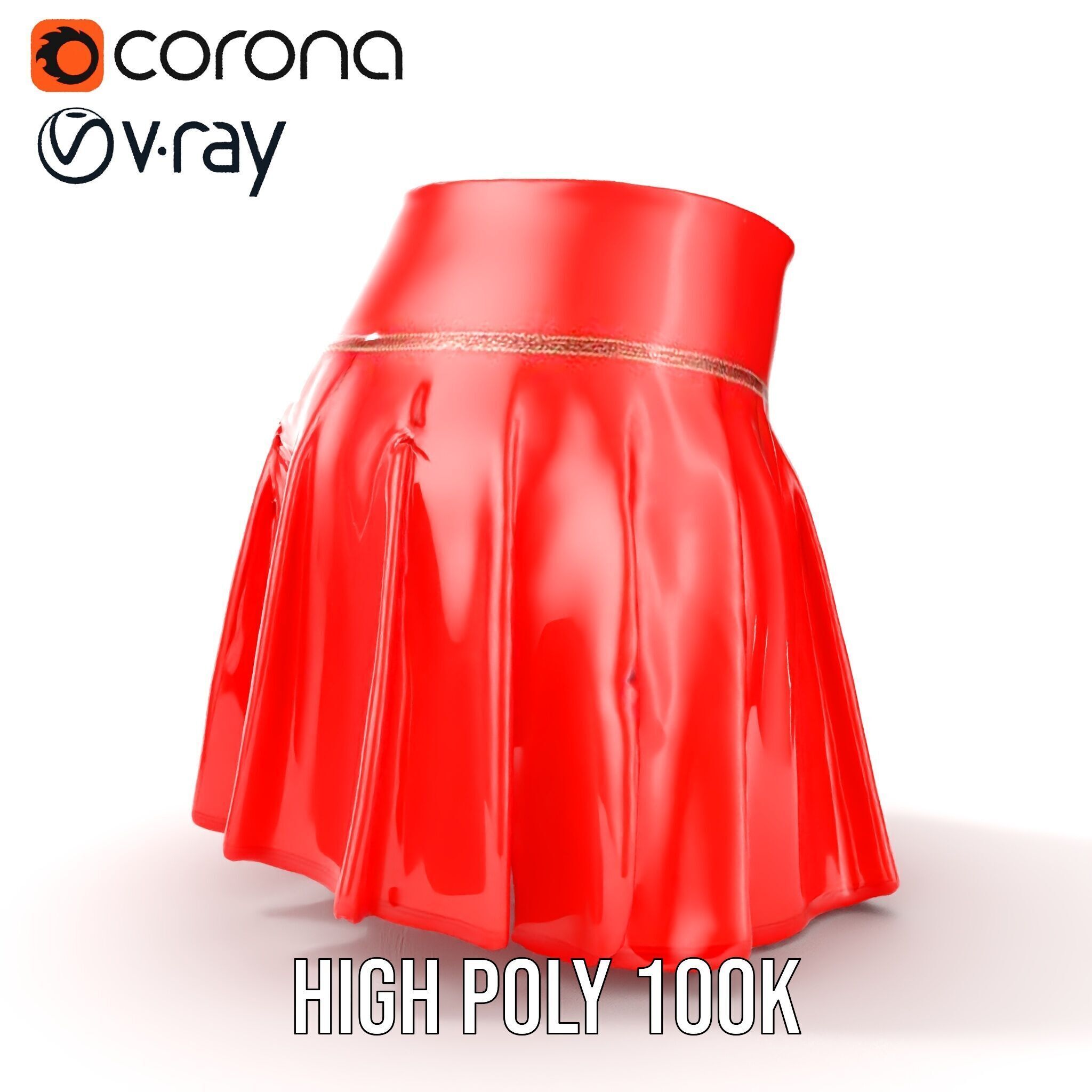Pleated Skirt D Model Pack Low-poly 3D model_27