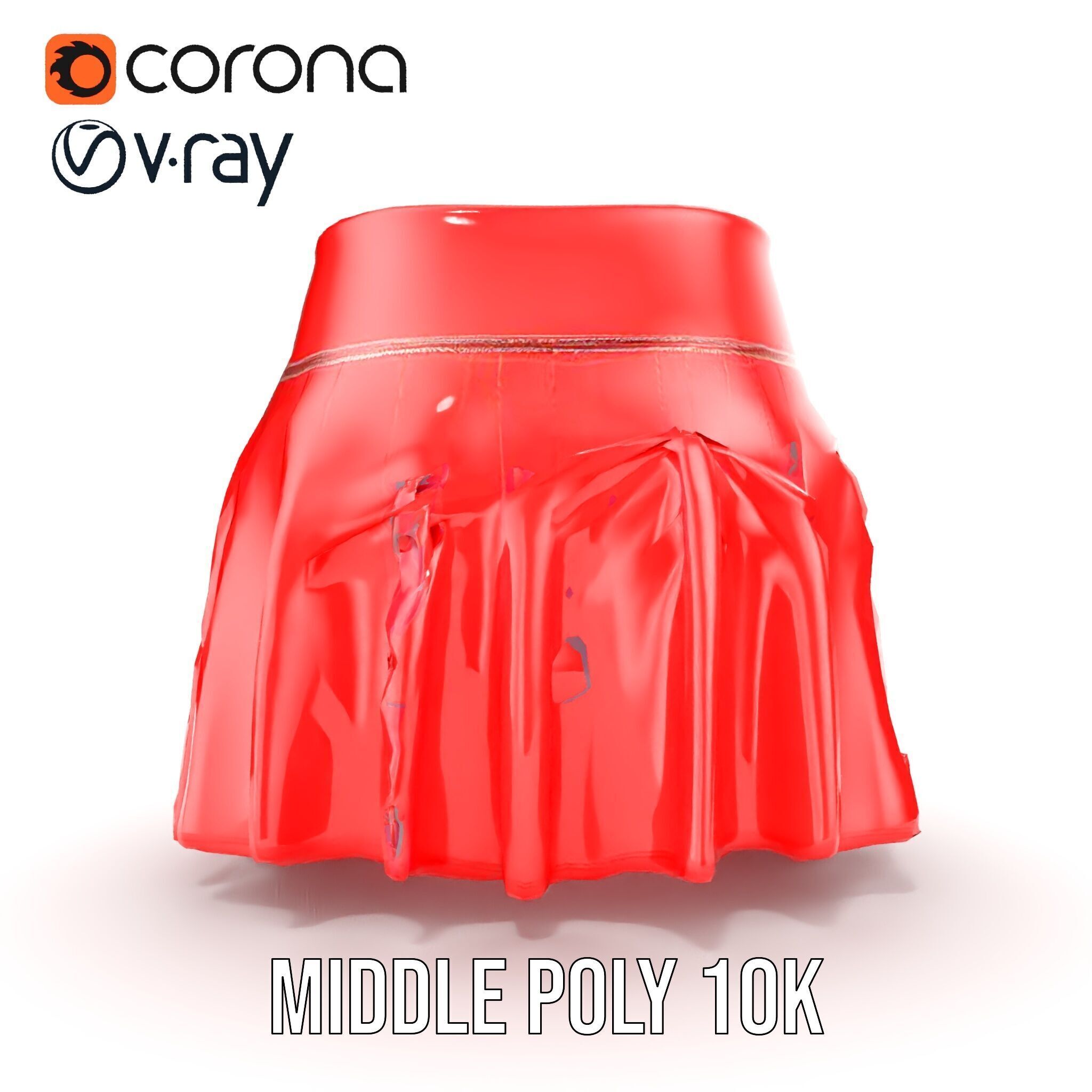 Pleated Skirt D Model Pack Low-poly 3D model_25