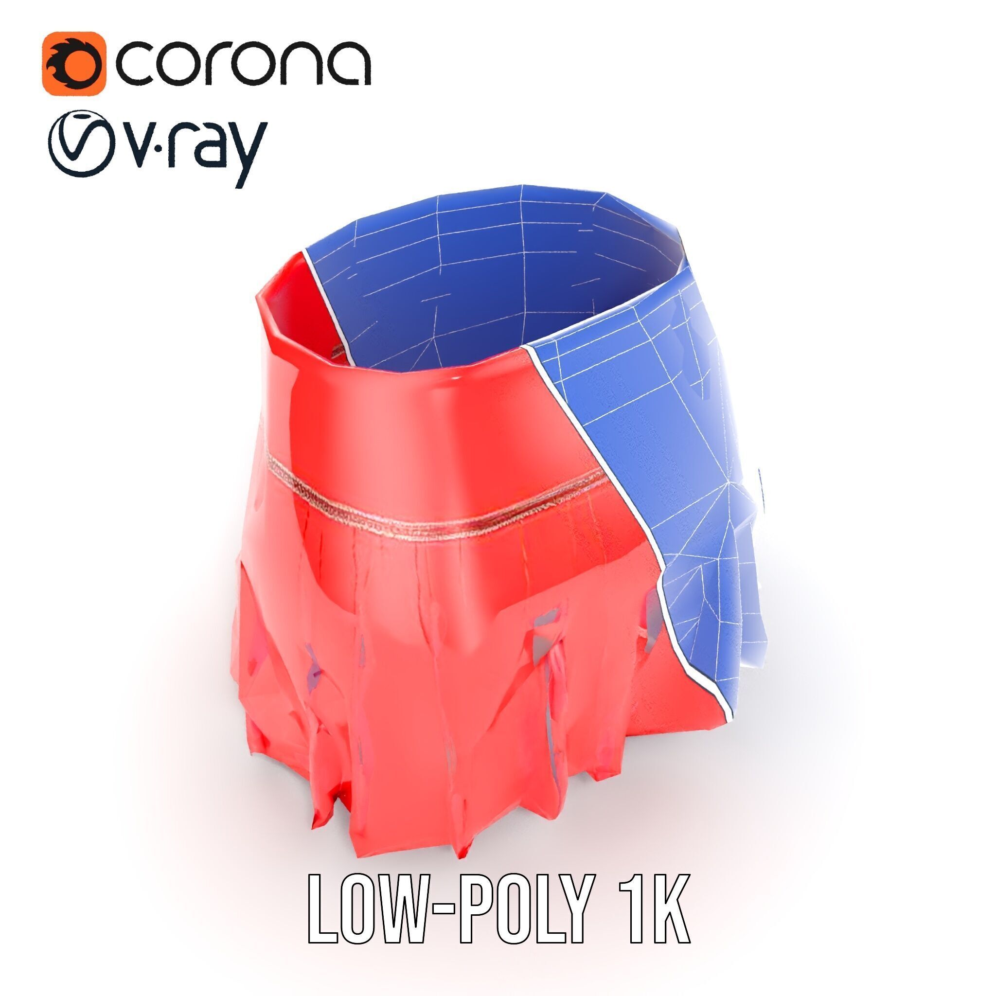 Pleated Skirt D Model Pack Low-poly 3D model_31