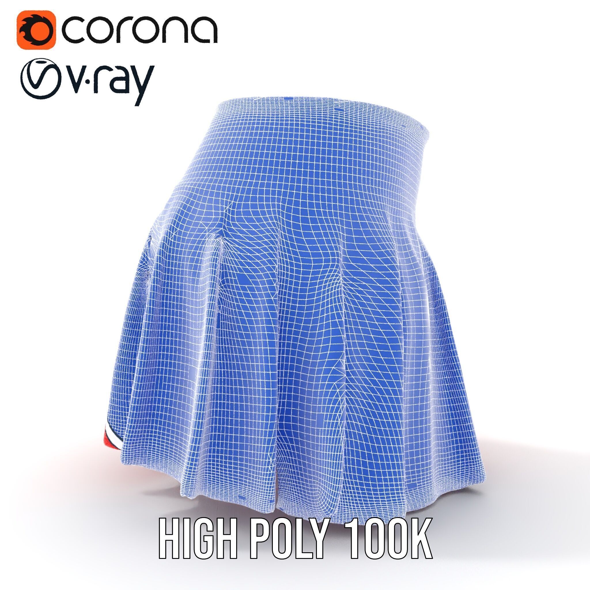 Pleated Skirt D Model Pack Low-poly 3D model_38