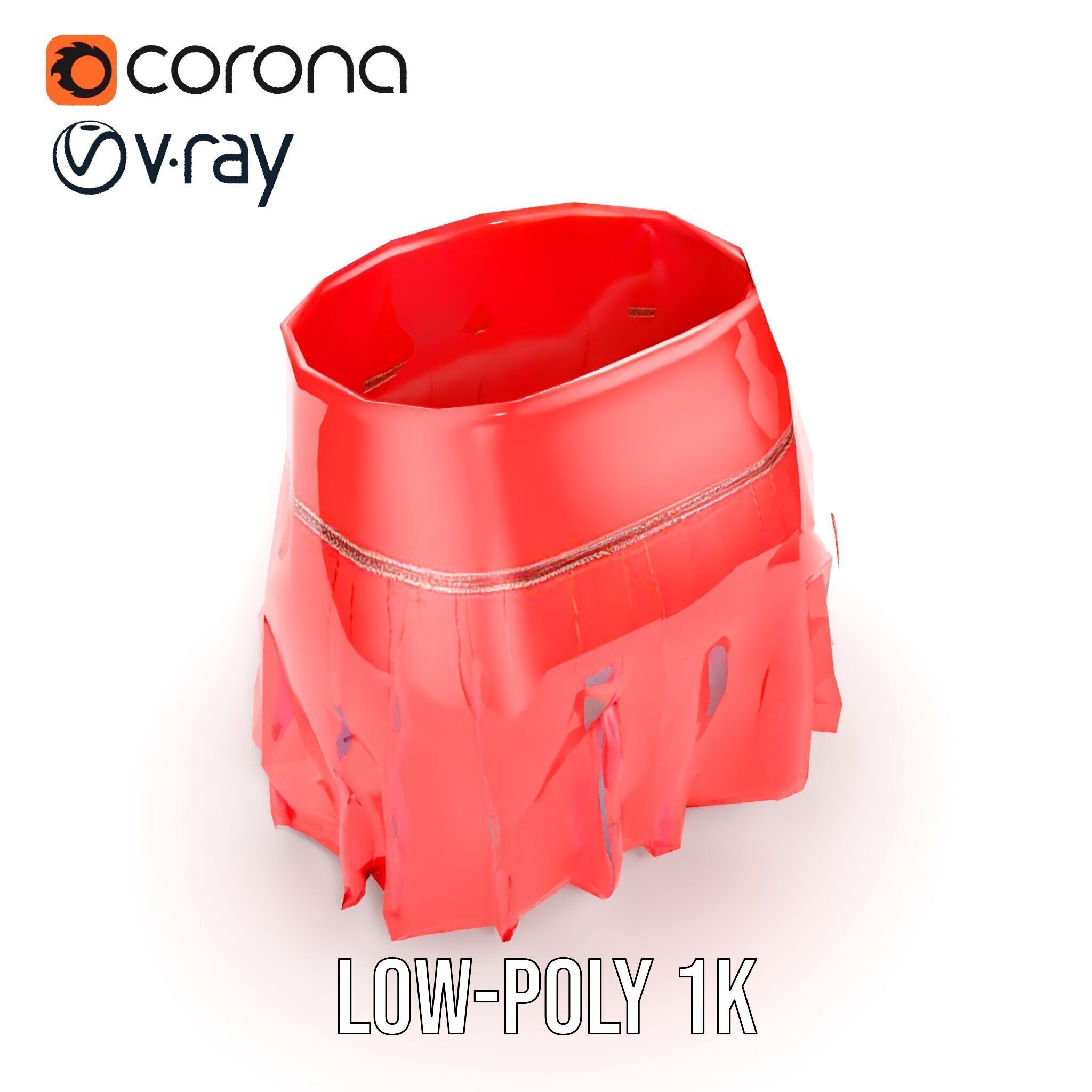 Pleated Skirt D Model Pack Low-poly 3D model_10