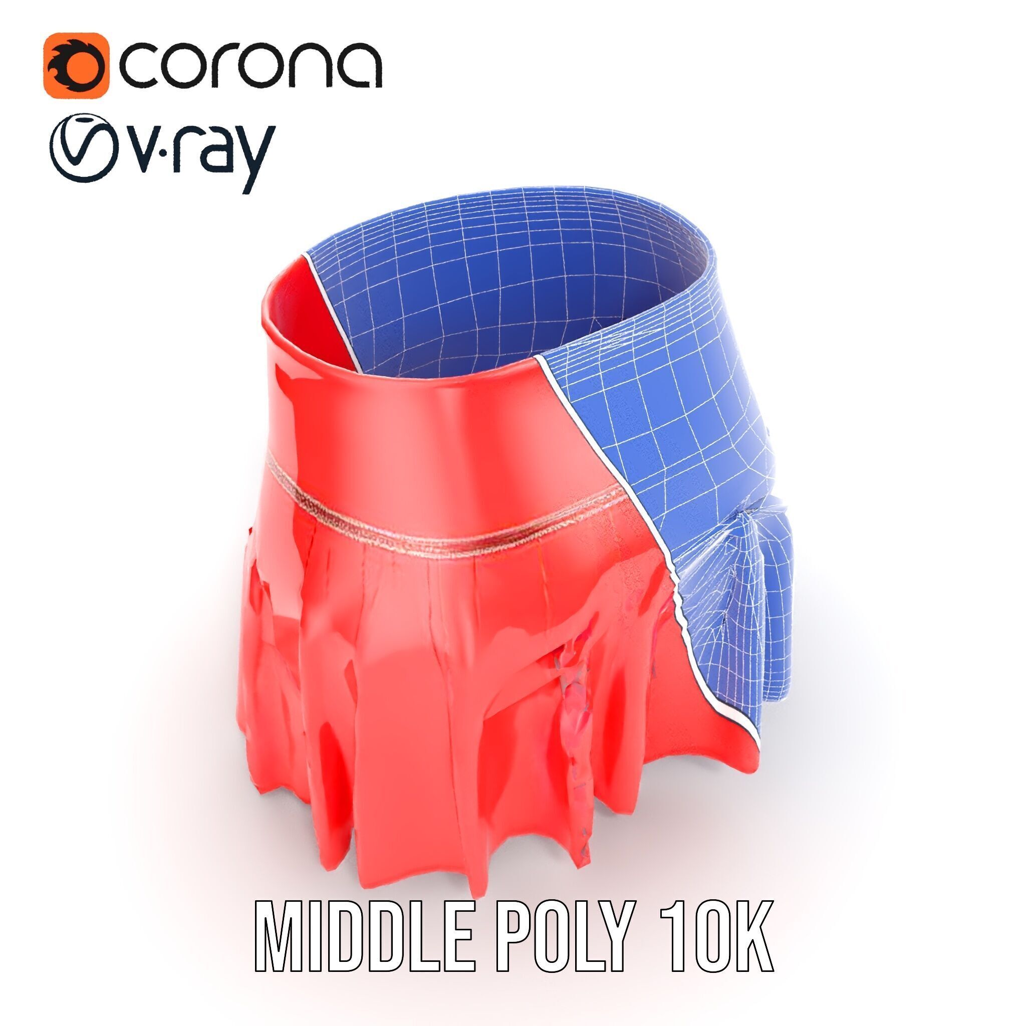 Pleated Skirt D Model Pack Low-poly 3D model_22