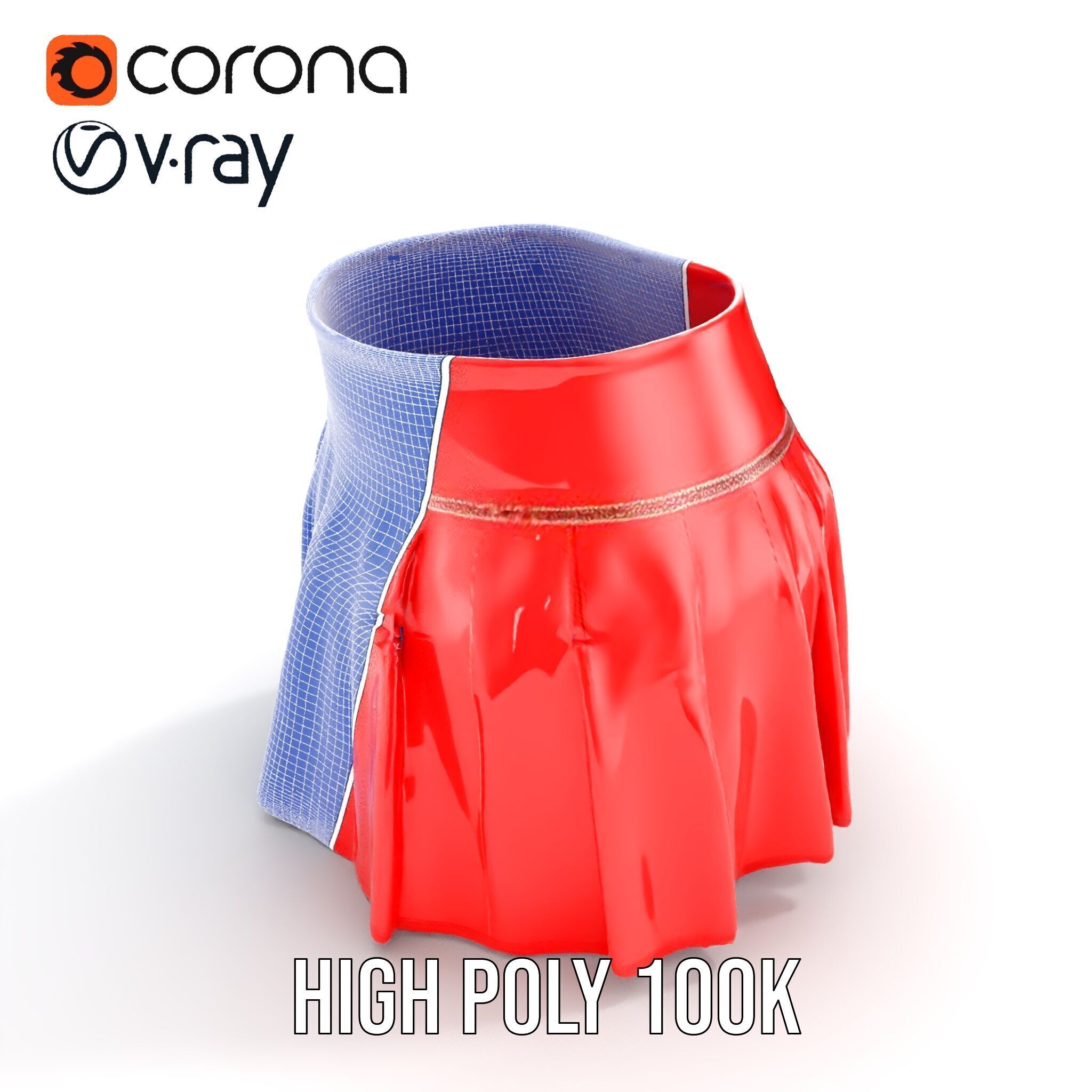 Pleated Skirt D Model Pack Low-poly 3D model_37