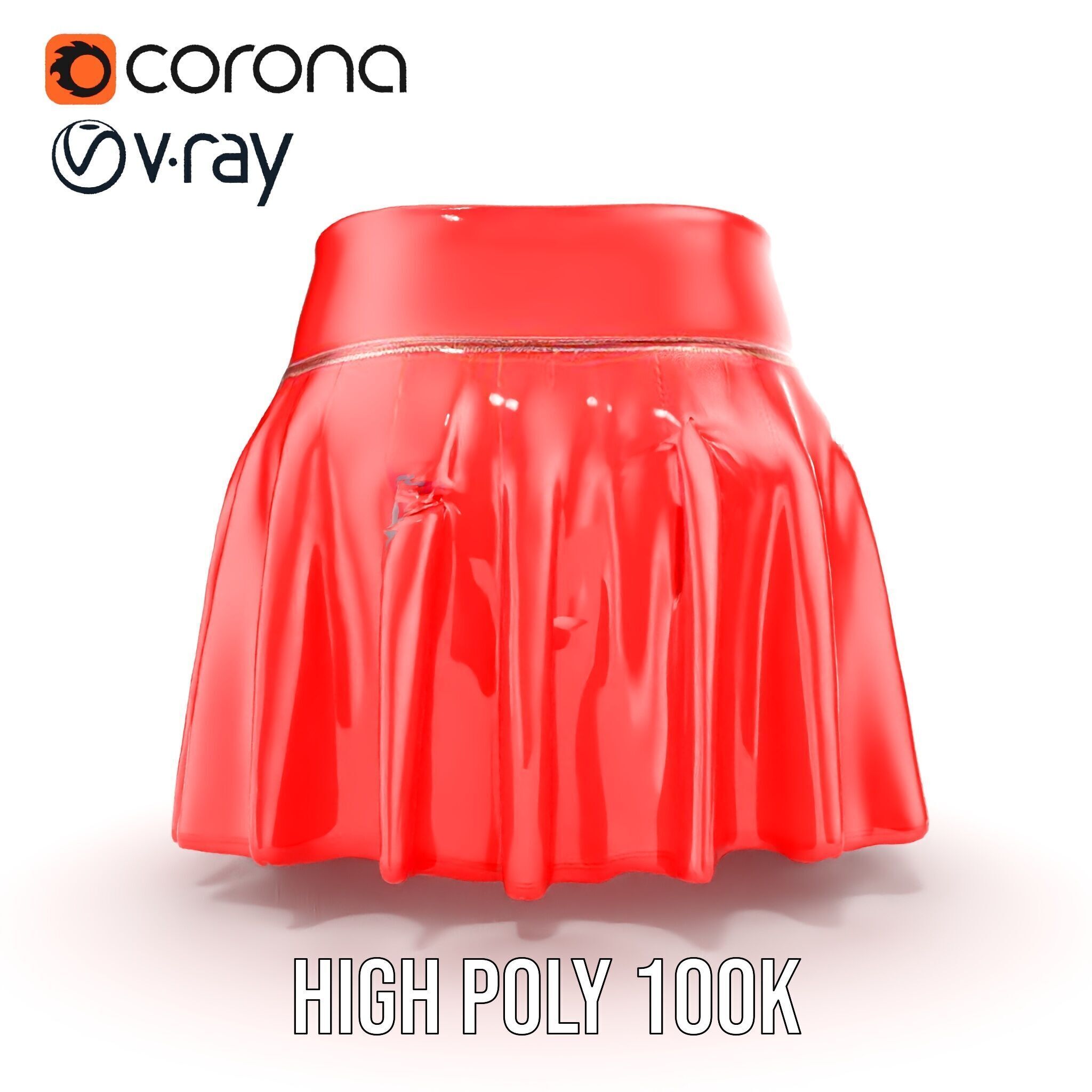 Pleated Skirt D Model Pack Low-poly 3D model_24