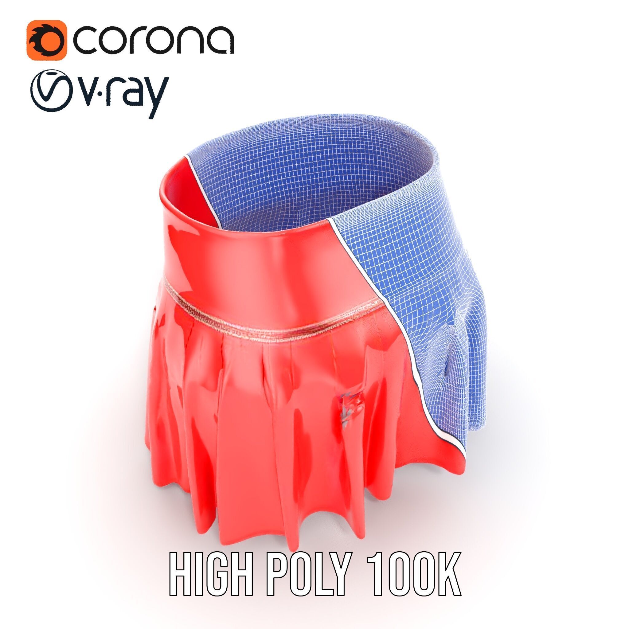Pleated Skirt D Model Pack Low-poly 3D model_36