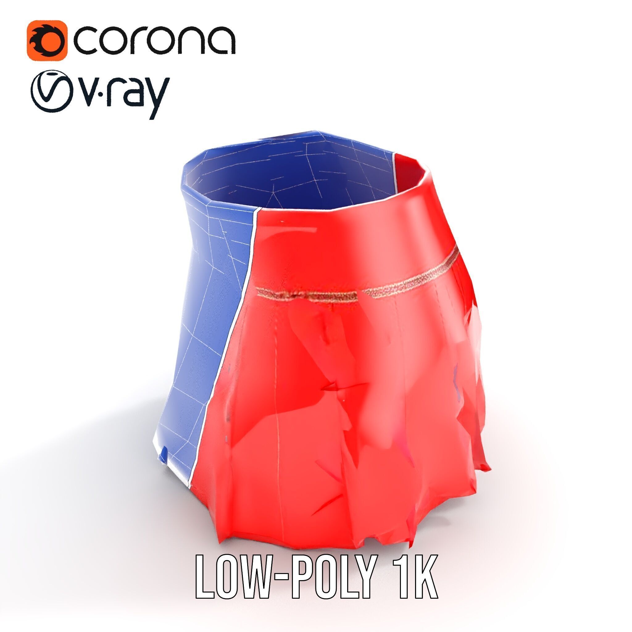 Pleated Skirt D Model Pack Low-poly 3D model_23