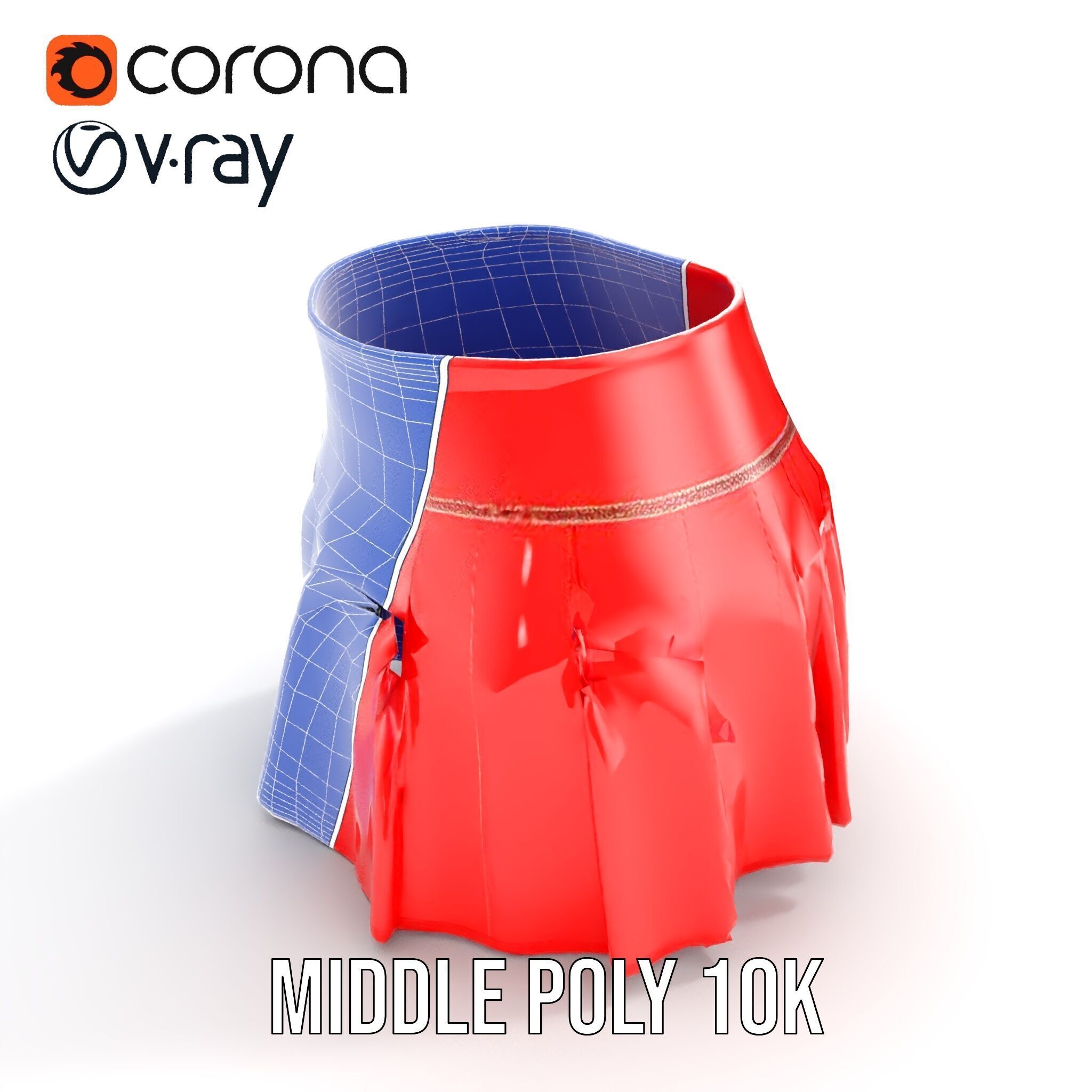 Pleated Skirt D Model Pack Low-poly 3D model_28