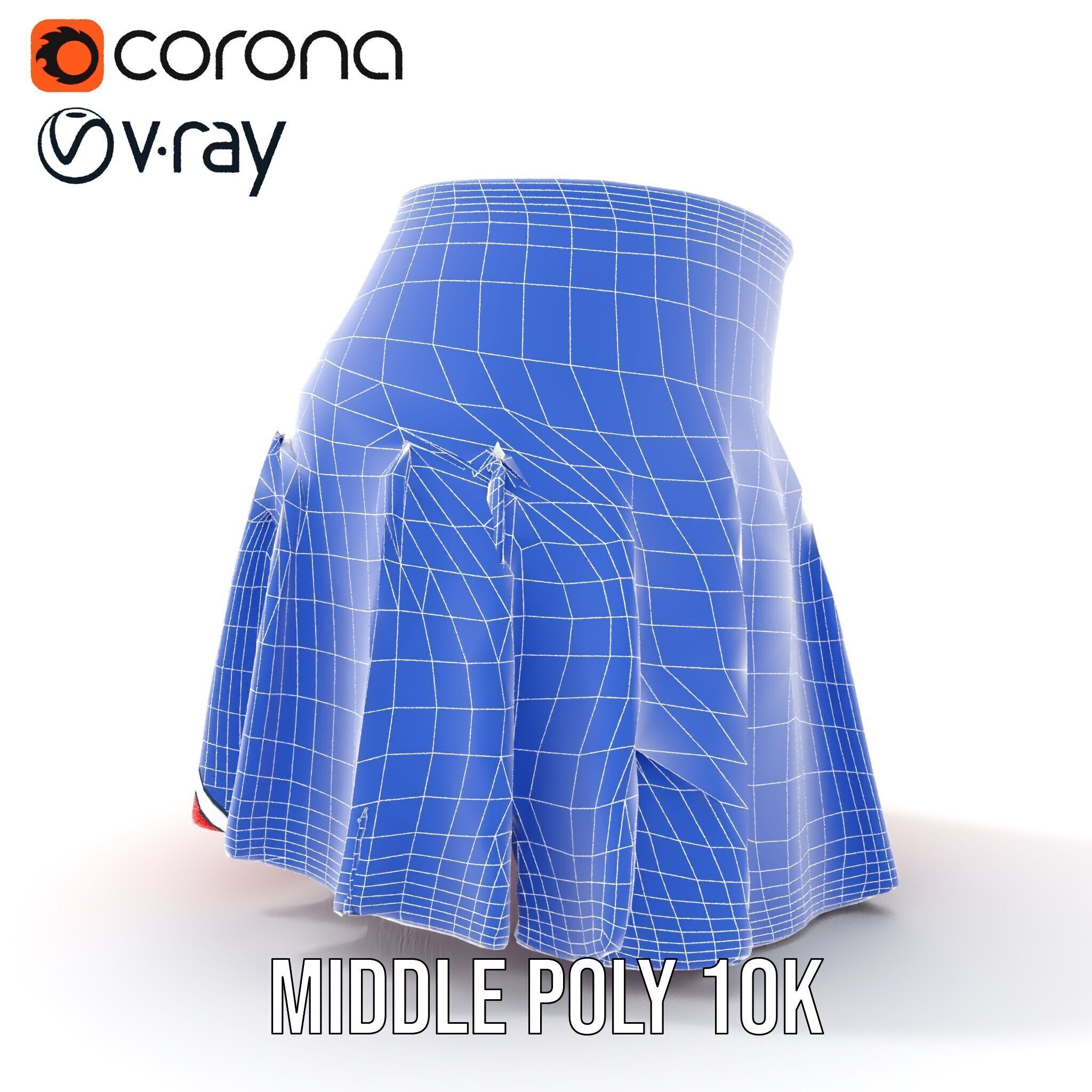 Pleated Skirt D Model Pack Low-poly 3D model_19