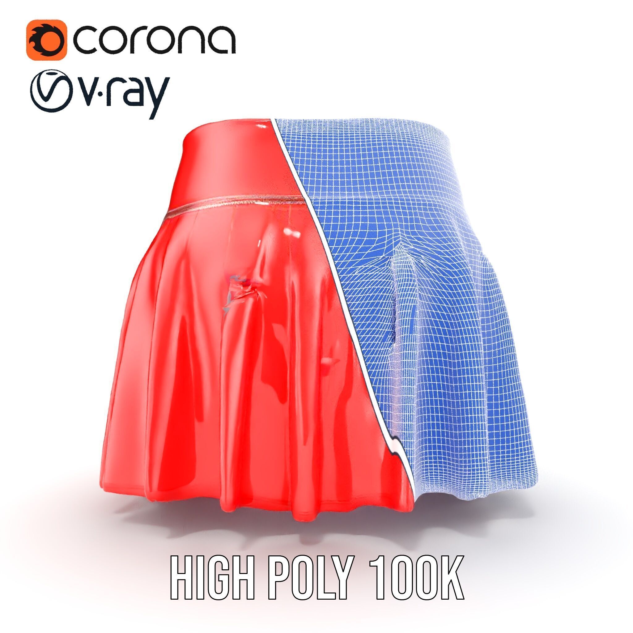 Pleated Skirt D Model Pack Low-poly 3D model_35