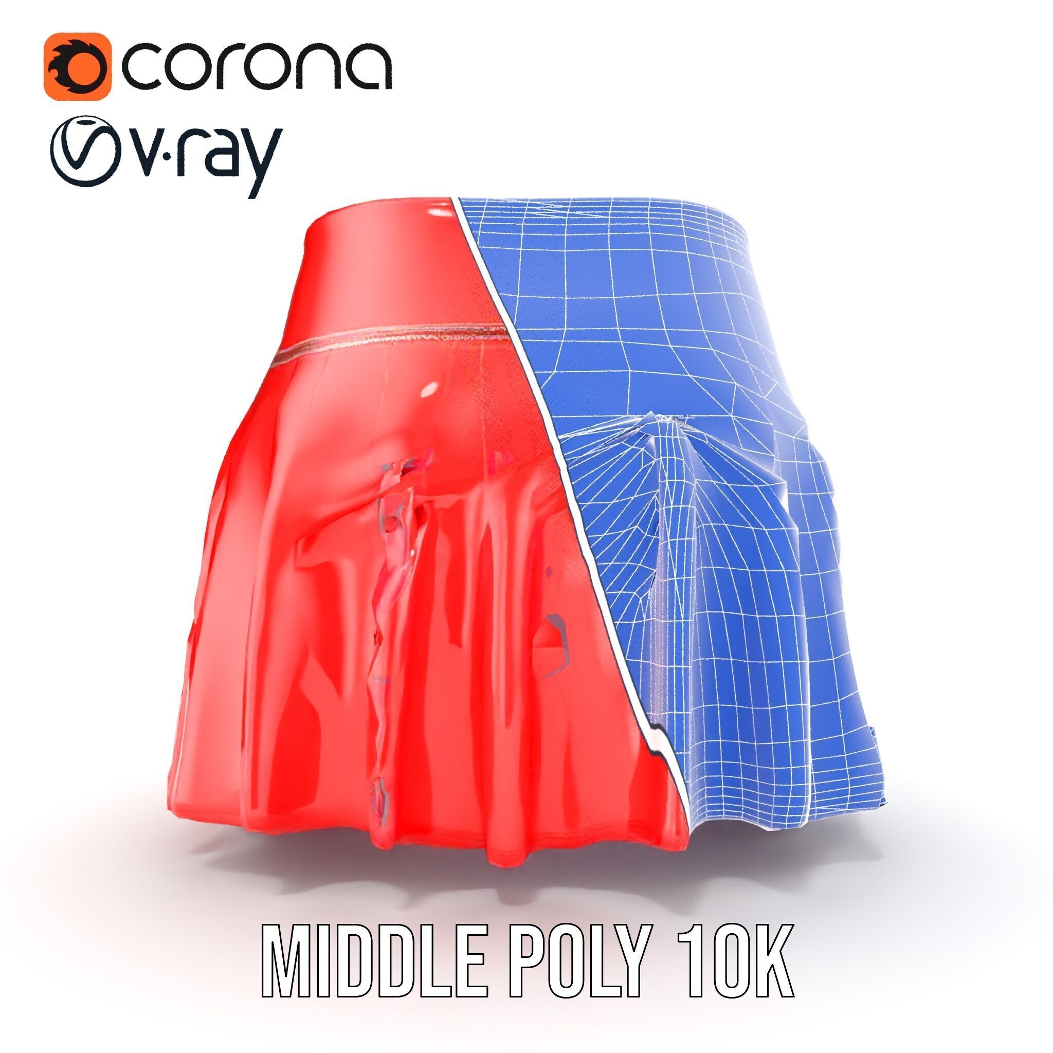Pleated Skirt D Model Pack Low-poly 3D model_30