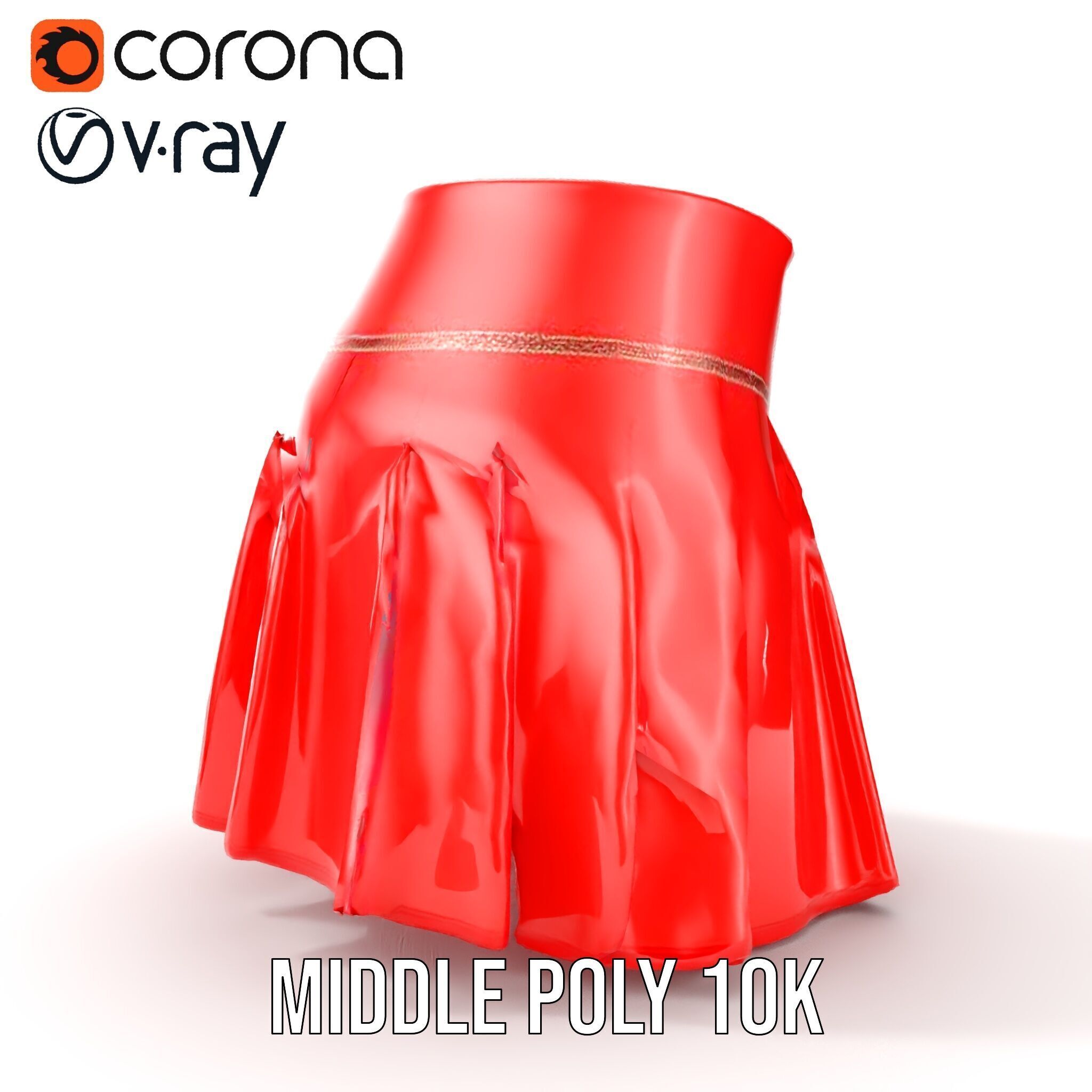 Pleated Skirt D Model Pack Low-poly 3D model_12