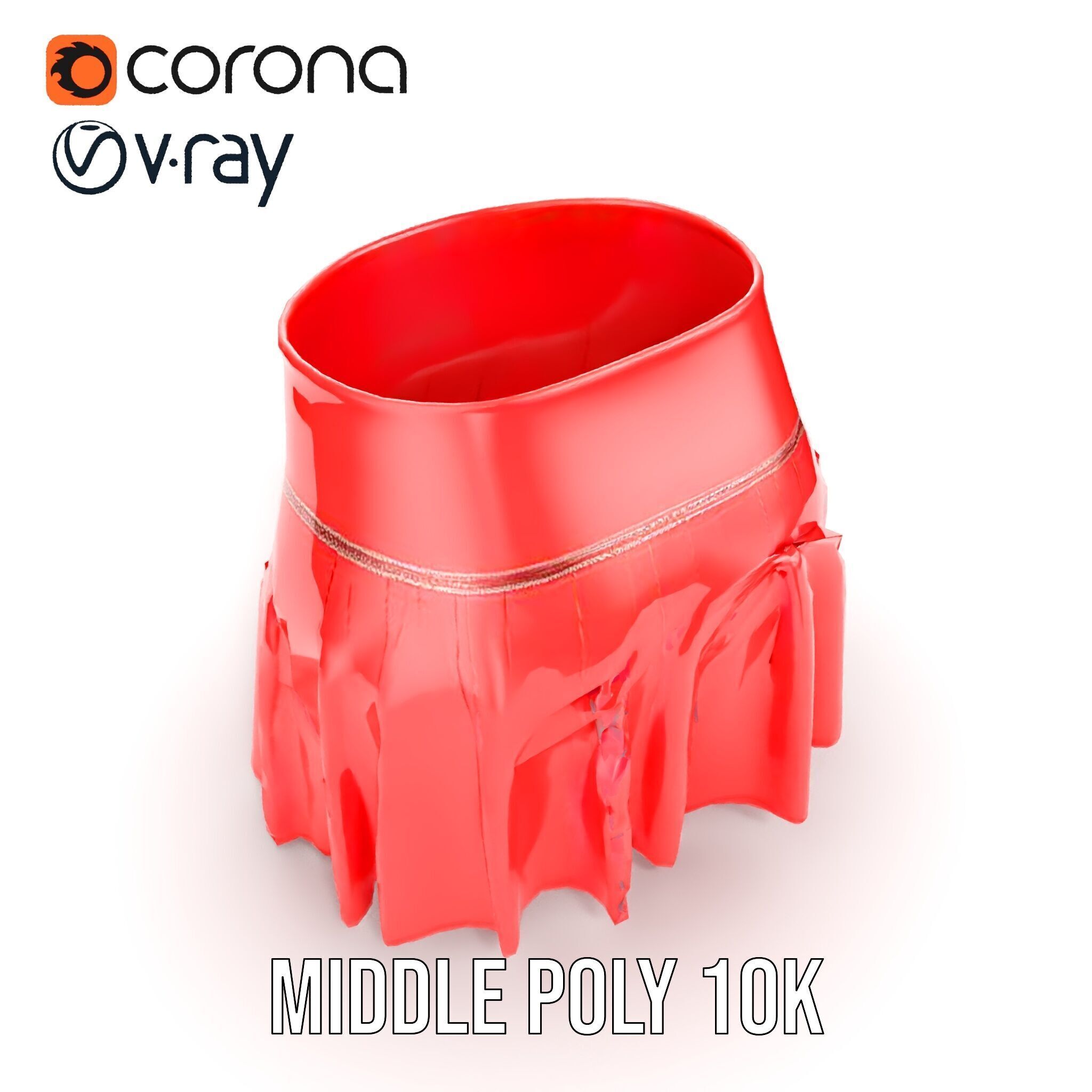 Pleated Skirt D Model Pack Low-poly 3D model_15