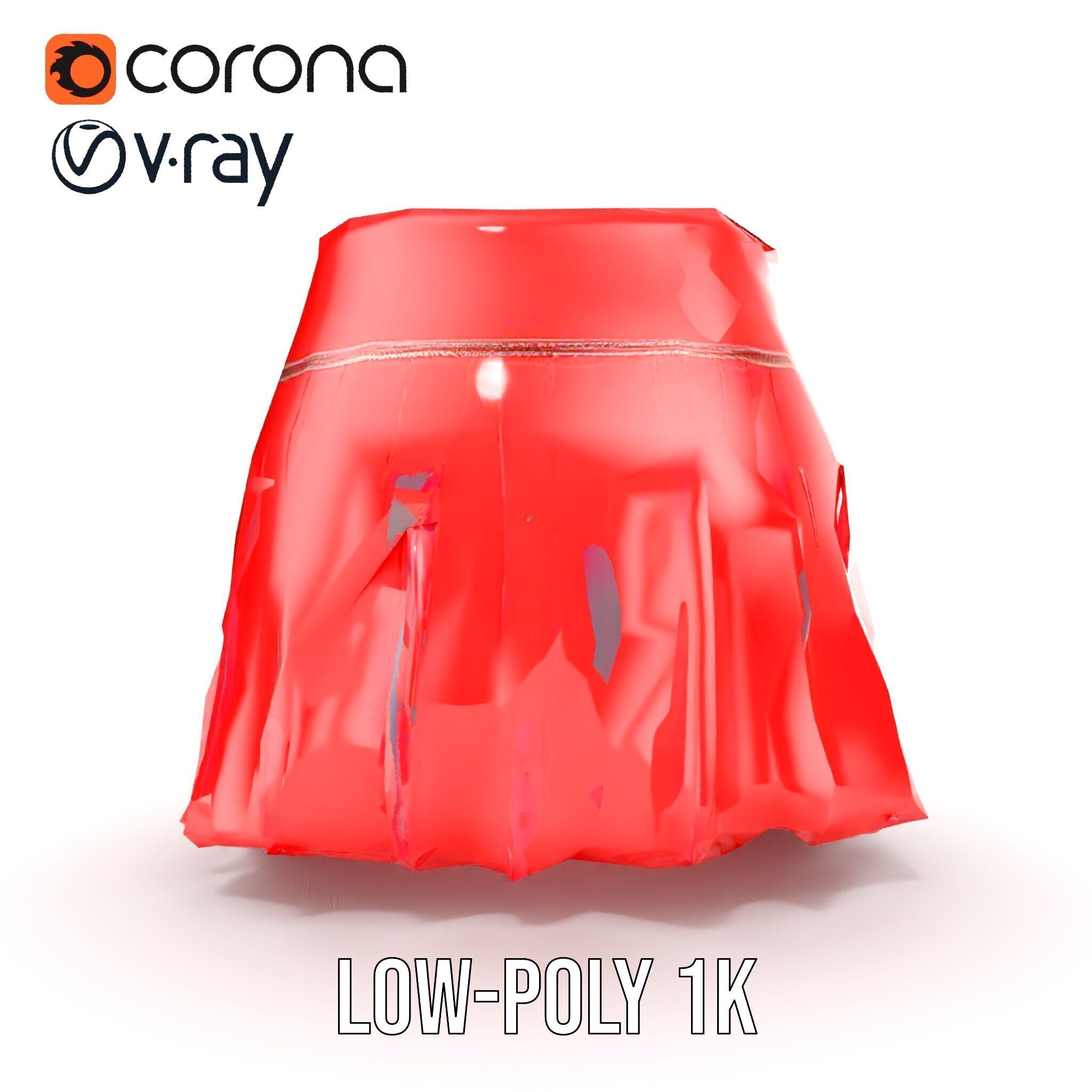 Pleated Skirt D Model Pack Low-poly 3D model_18