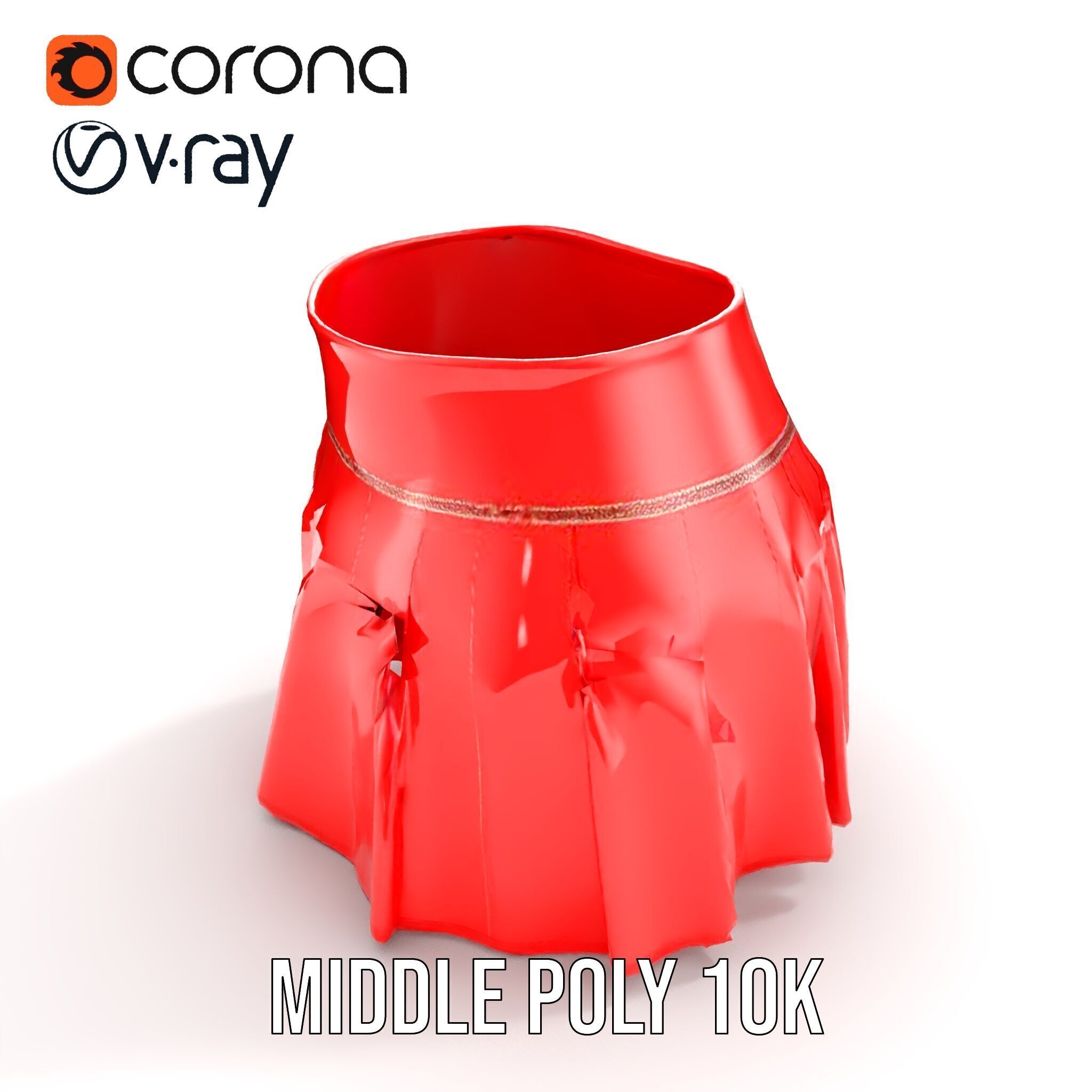 Pleated Skirt D Model Pack Low-poly 3D model_6