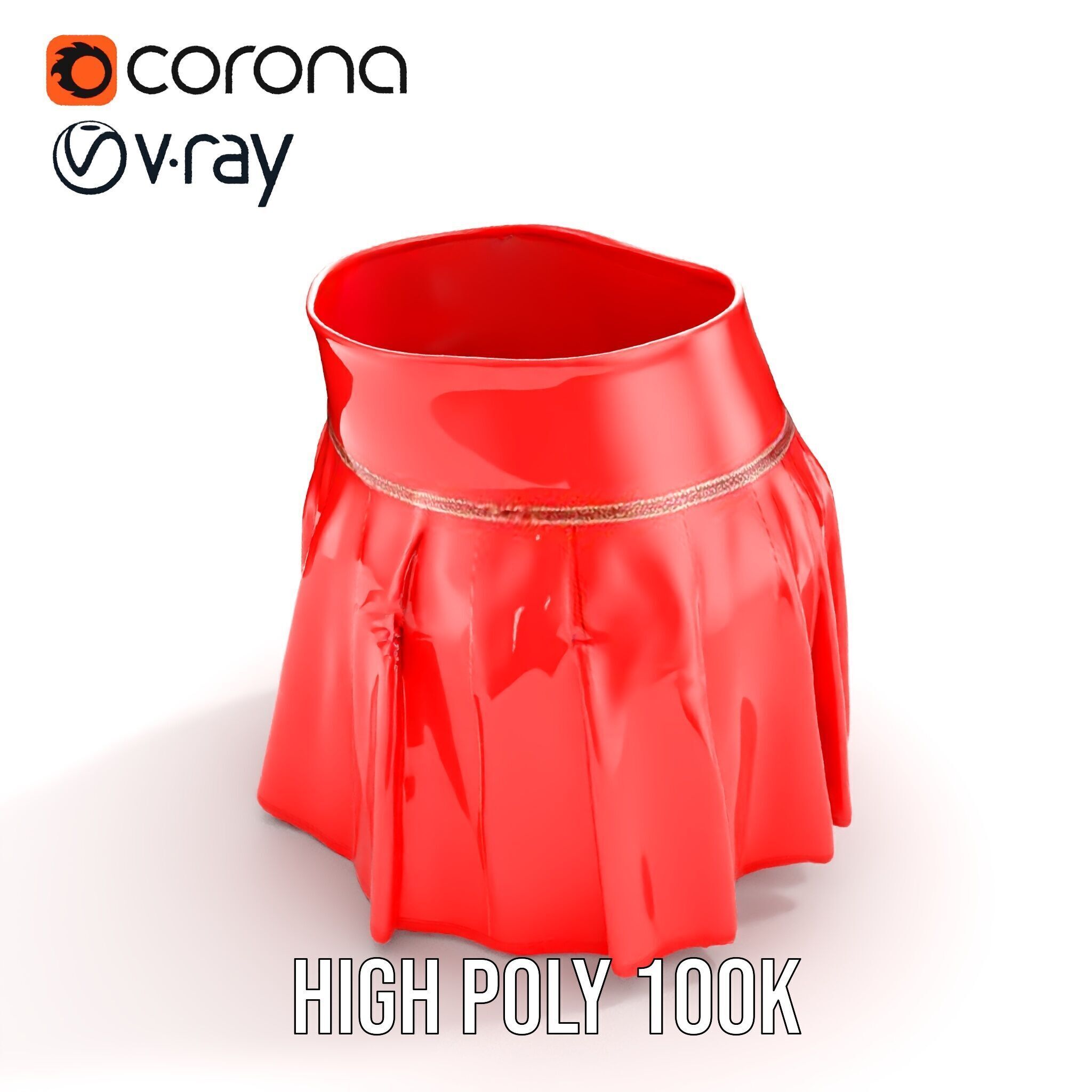 Pleated Skirt D Model Pack Low-poly 3D model_32