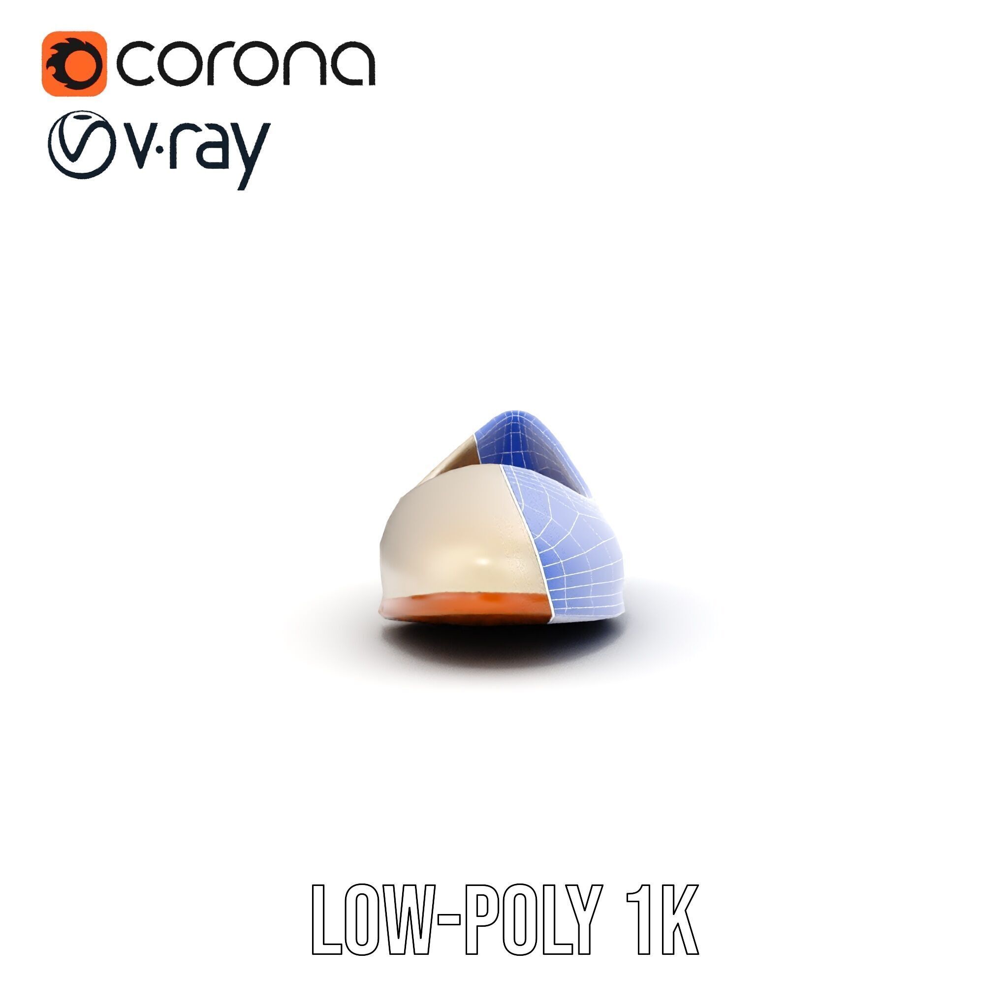 Elegant Casual Shoe Model Pack Low-poly 3D model_25