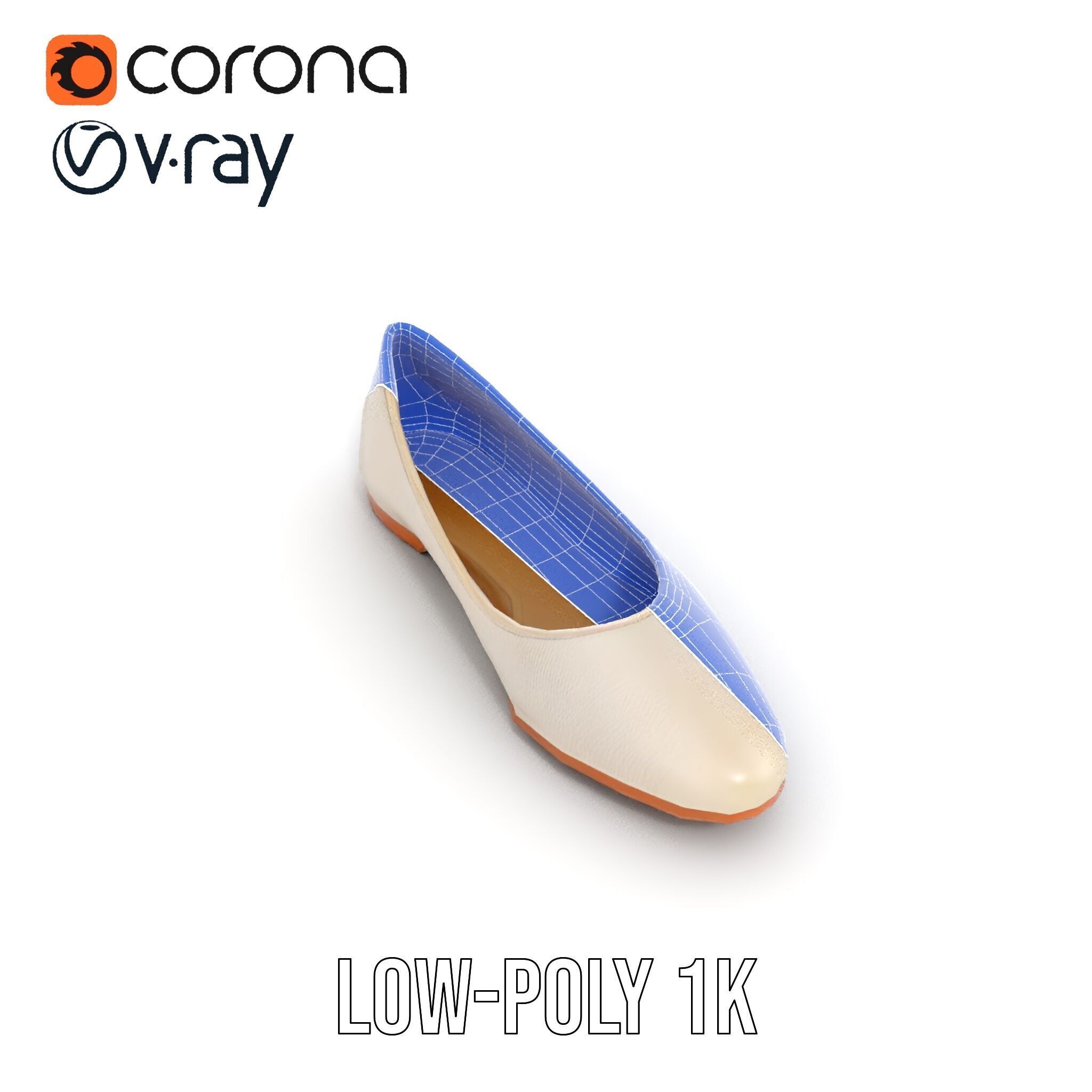 Elegant Casual Shoe Model Pack Low-poly 3D model_20
