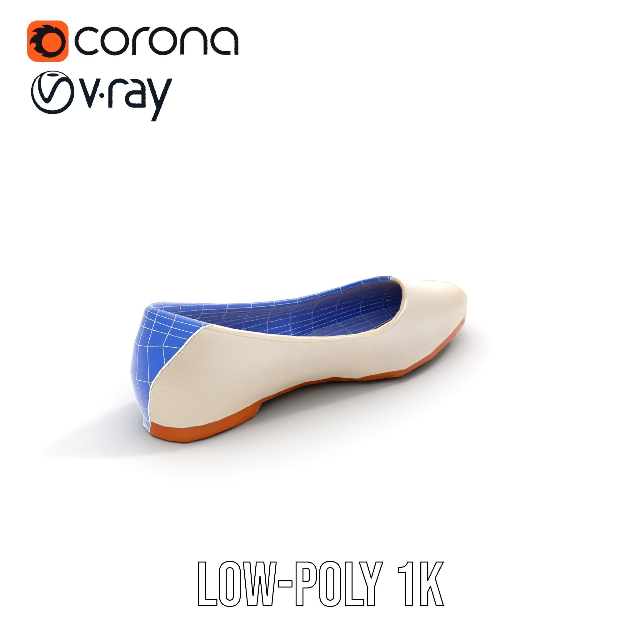 Elegant Casual Shoe Model Pack Low-poly 3D model_16