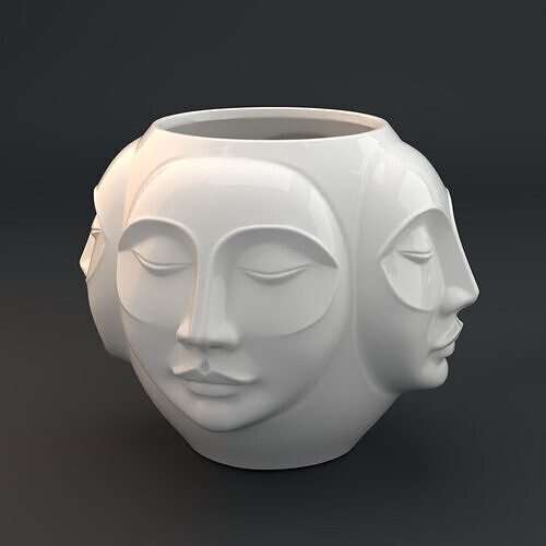 Faces of Serenity Plant Pot - 3D Printable Art Flower Pot 3D print model