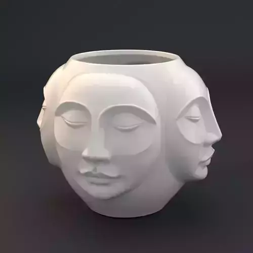 Faces of Serenity Plant Pot - 3D Printable Art Flower Pot