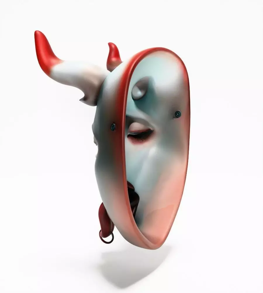 Japanese Sucubo Caress Ahegao Tongue Nipponese mask toy 3D print model_8