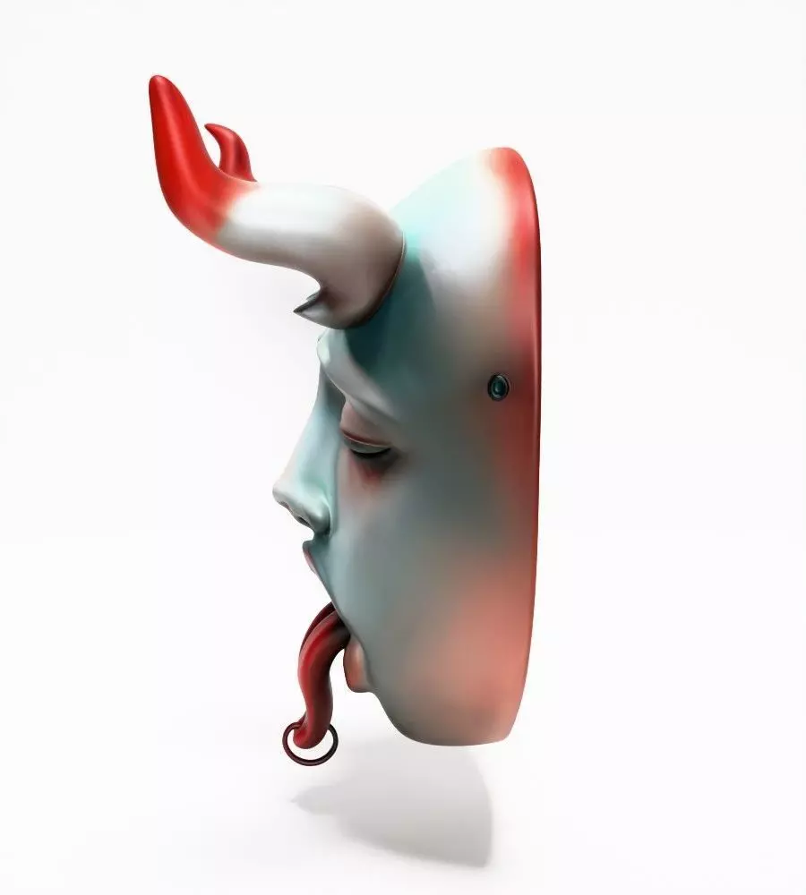 Japanese Sucubo Caress Ahegao Tongue Nipponese mask toy 3D print model_6