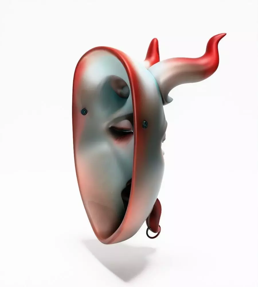 Japanese Sucubo Caress Ahegao Tongue Nipponese mask toy 3D print model_15