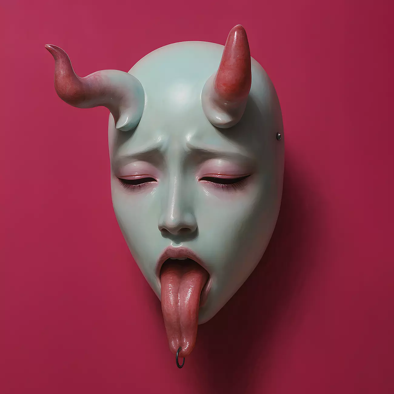 Japanese Sucubo Caress Ahegao Tongue Nipponese mask toy 3D print model_0