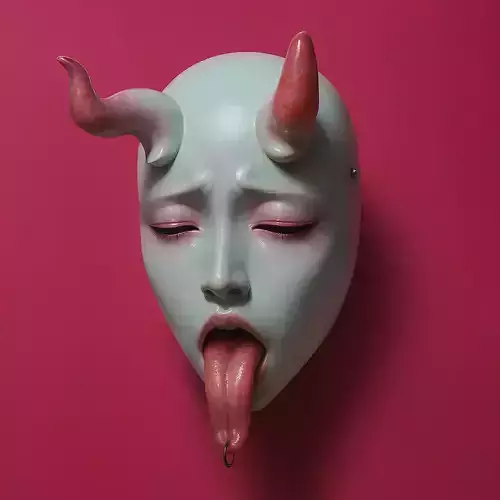 Japanese Sucubo Caress Ahegao Tongue Nipponese mask toy 3D print model