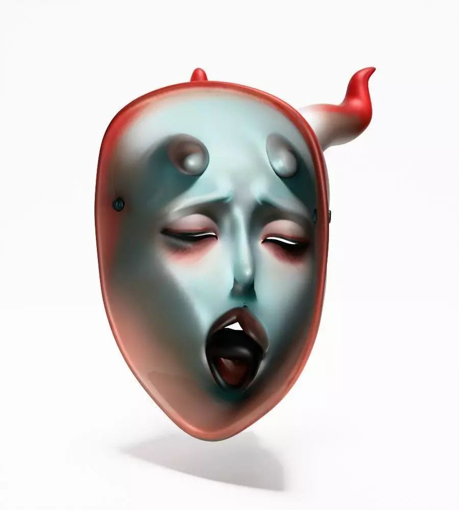 Japanese Sucubo Caress Ahegao Tongue Nipponese mask toy 3D print model_13