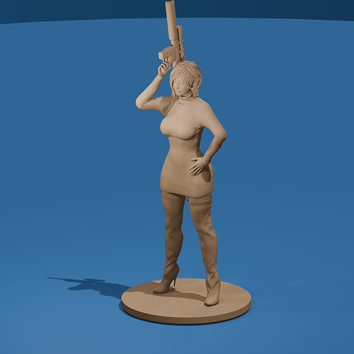 Sexy Asian Spy Woman Sniper Elegance 3D print model