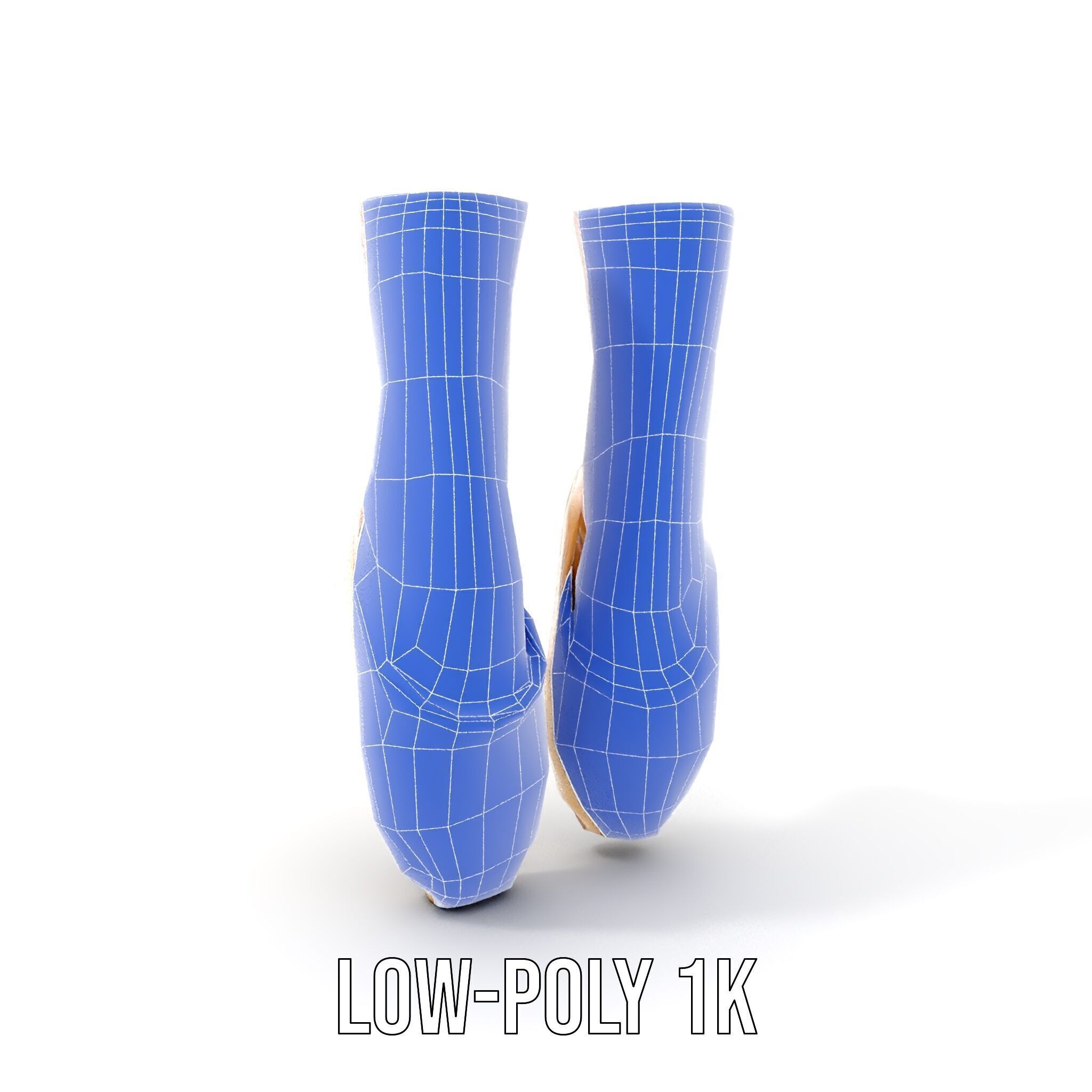 Ballet Pointe Shoes D model pack Low-poly 3D model_26