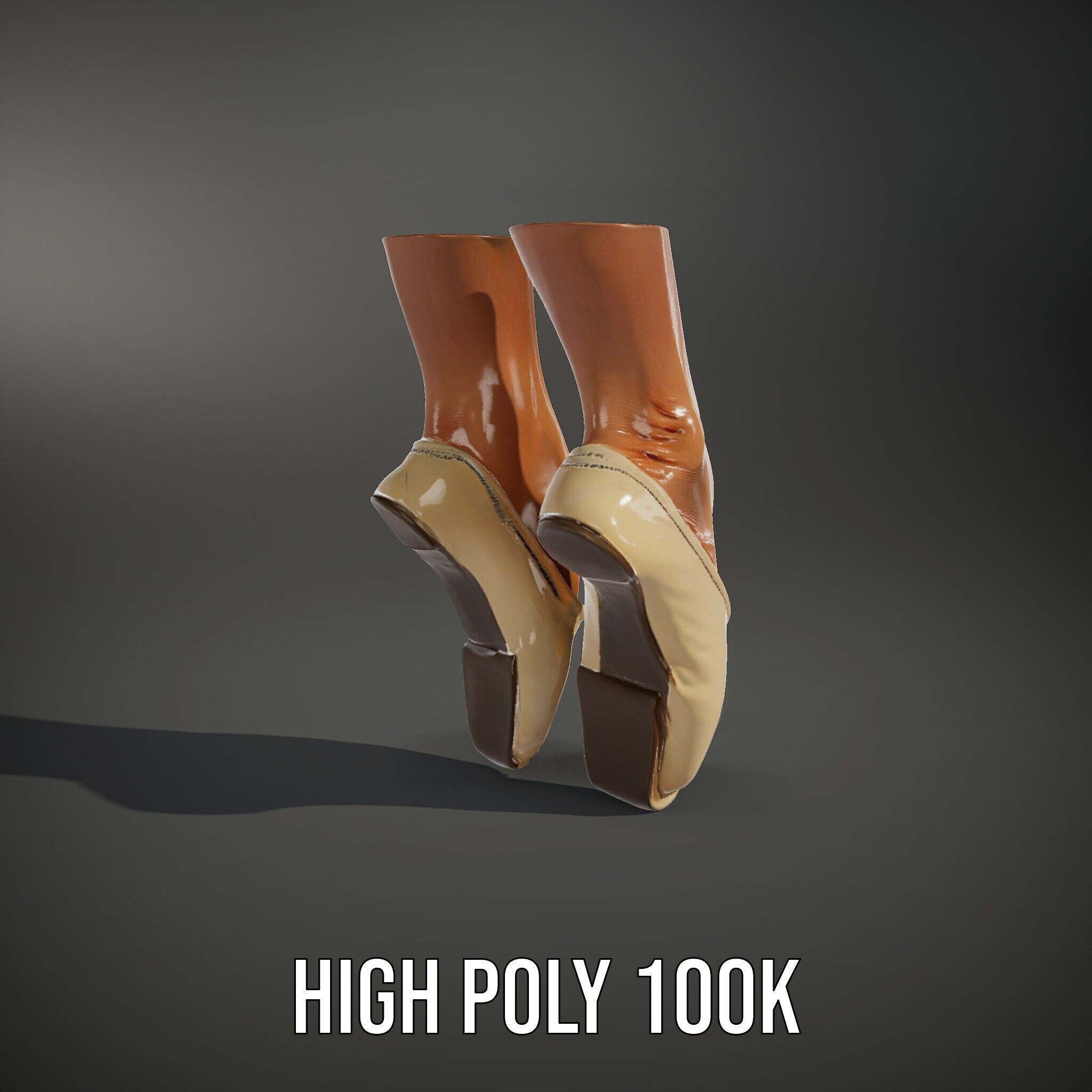 Ballet Pointe Shoes D model pack Low-poly 3D model_11