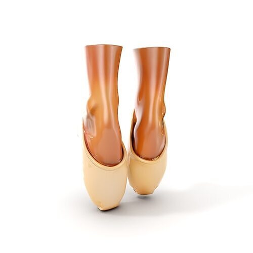 Ballet Pointe Shoes D model pack Low-poly 3D model