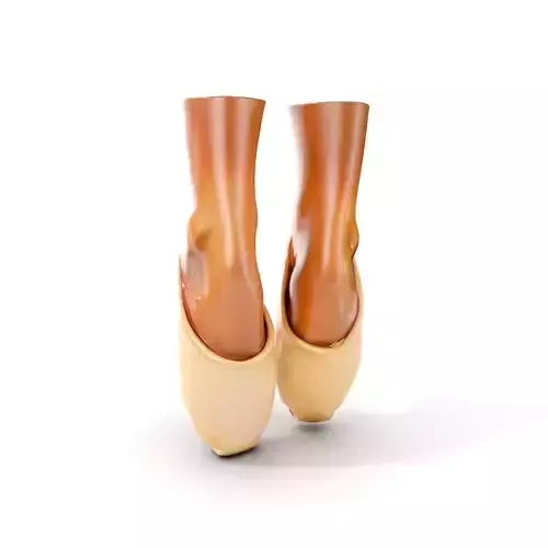 Ballet Pointe Shoes D model pack Low-poly 3D model
