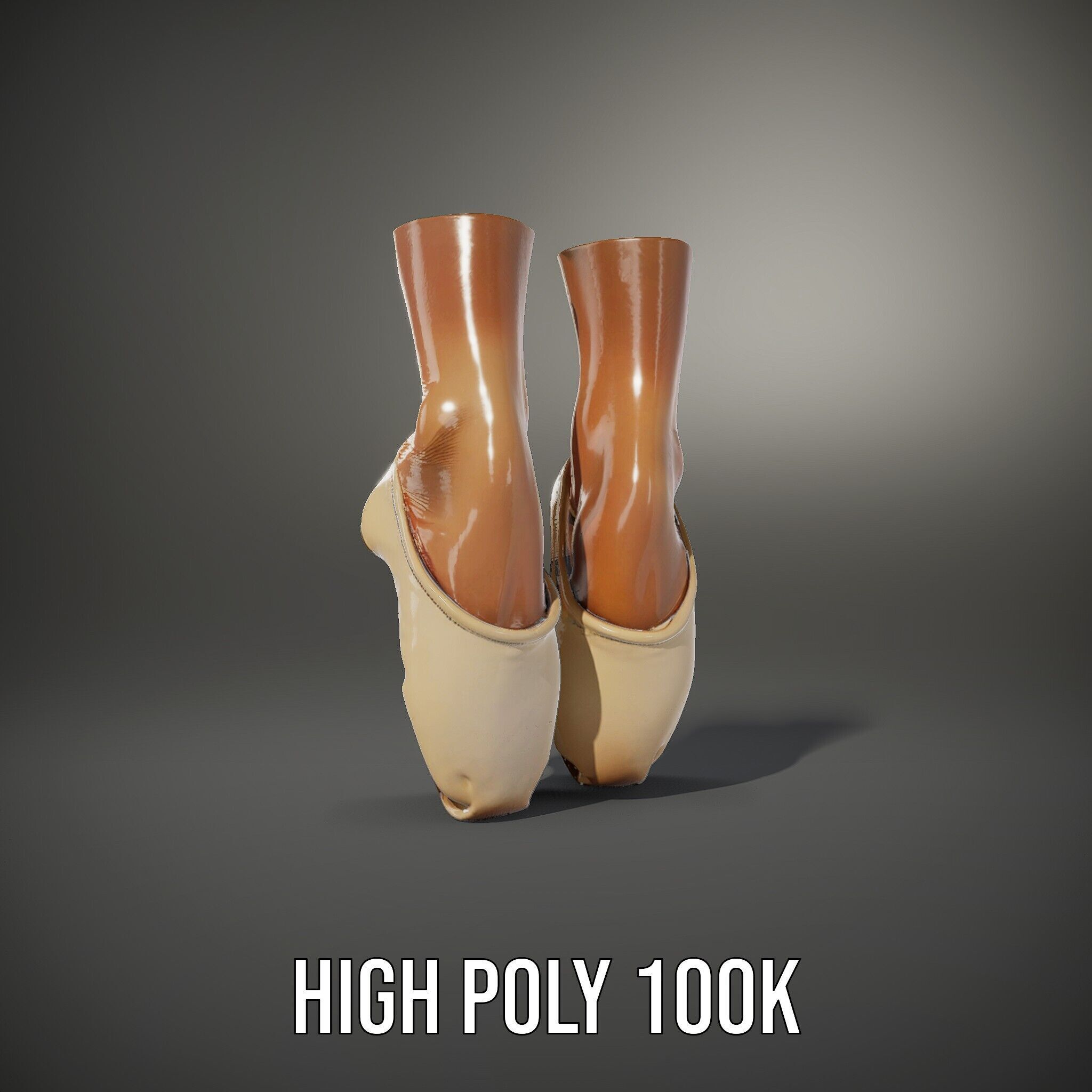 Ballet Pointe Shoes D model pack Low-poly 3D model_14