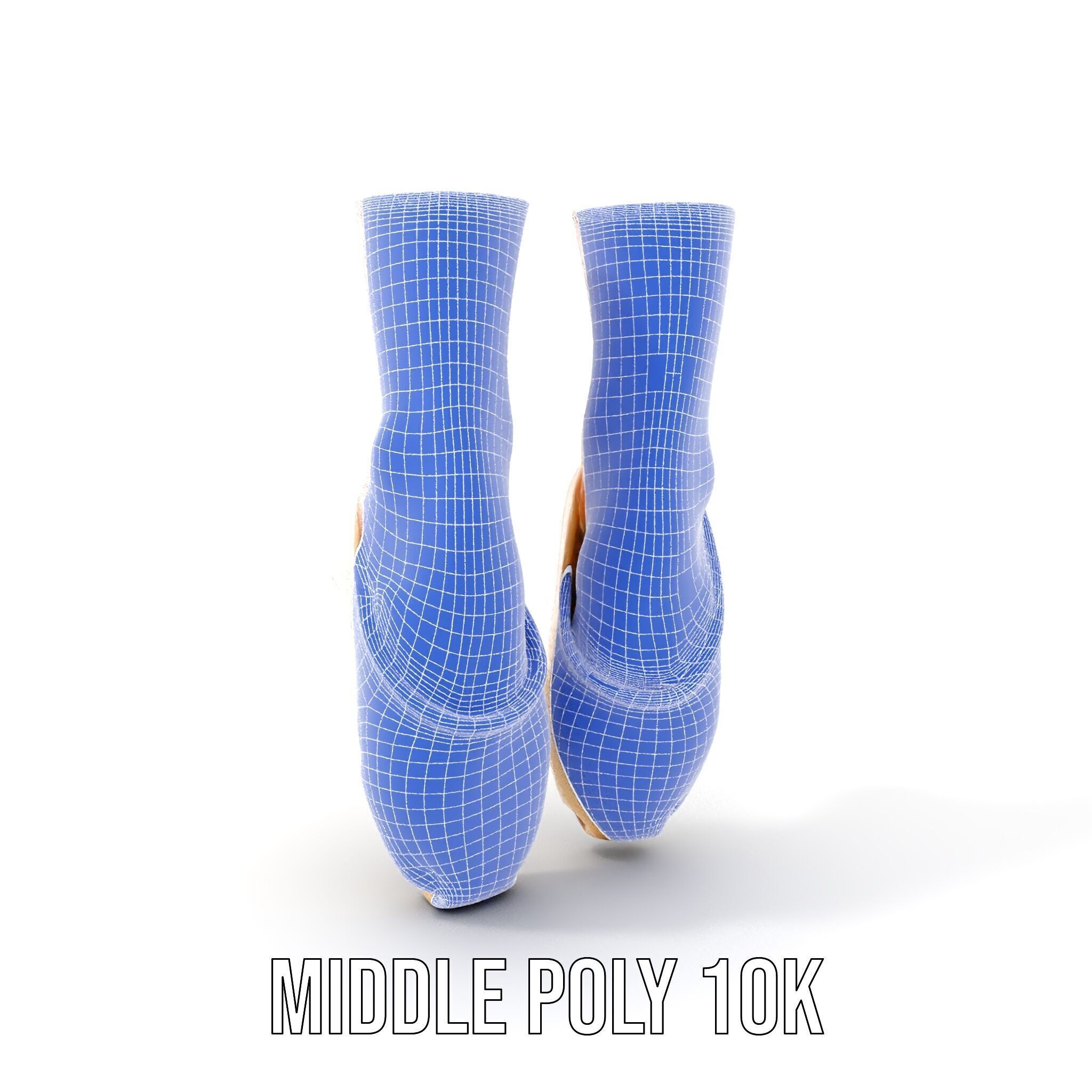 Ballet Pointe Shoes D model pack Low-poly 3D model_28