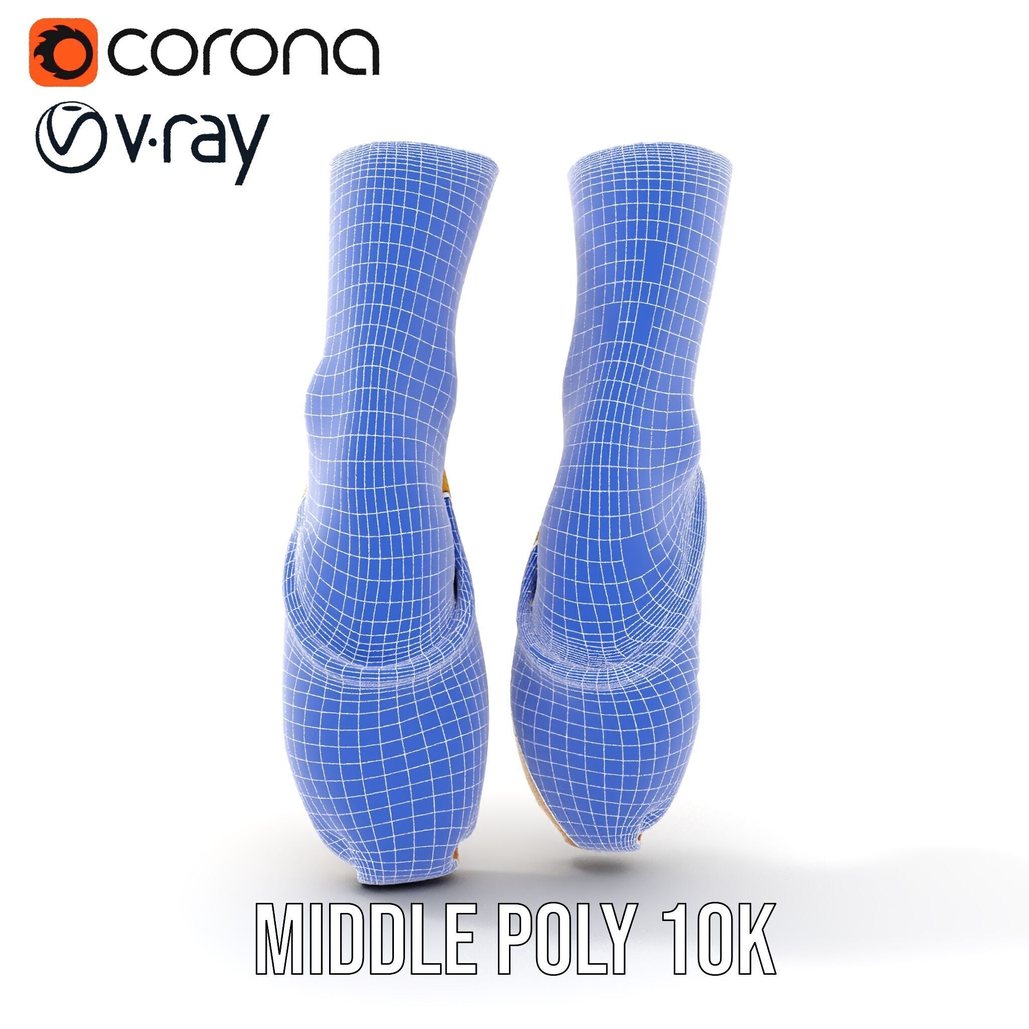 Ballet Pointe Shoes D model pack Low-poly 3D model_25