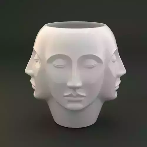 Quadrinity Planter - 3D Printable Four-Face Pot