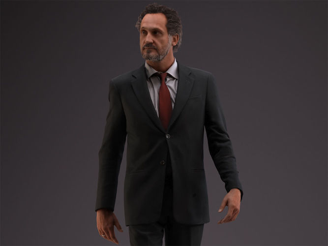 00053PaulJan002 Business Man Walking Pre Posed 3D Model 3D model