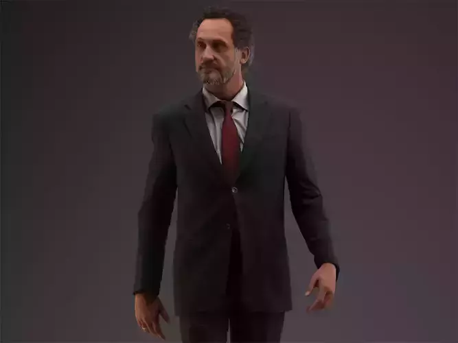 00053PaulJan002 Business Man Walking Pre Posed 3D Model 3D model