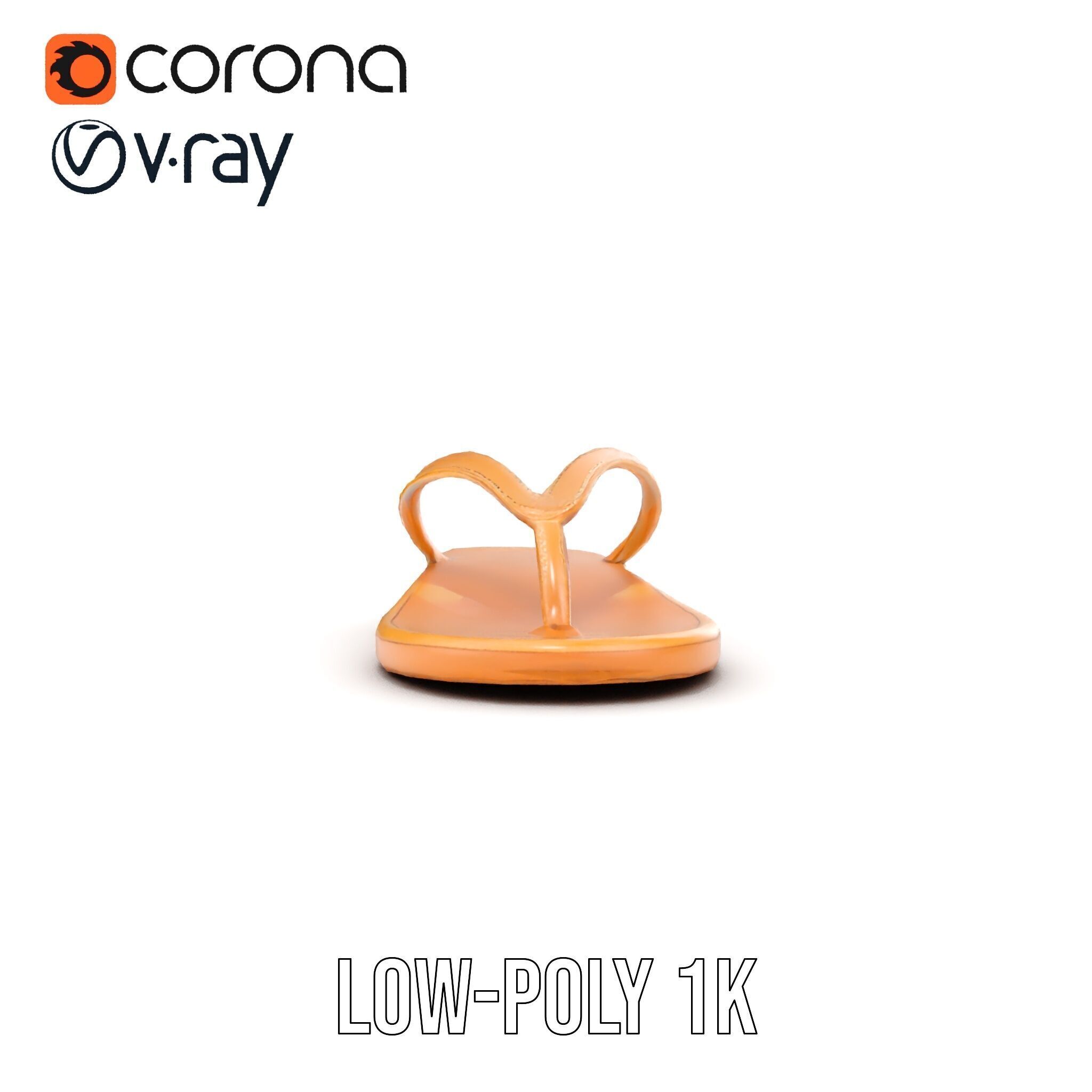 Stylish FlipFlop Sandal D Model Pack Low-poly 3D model_20