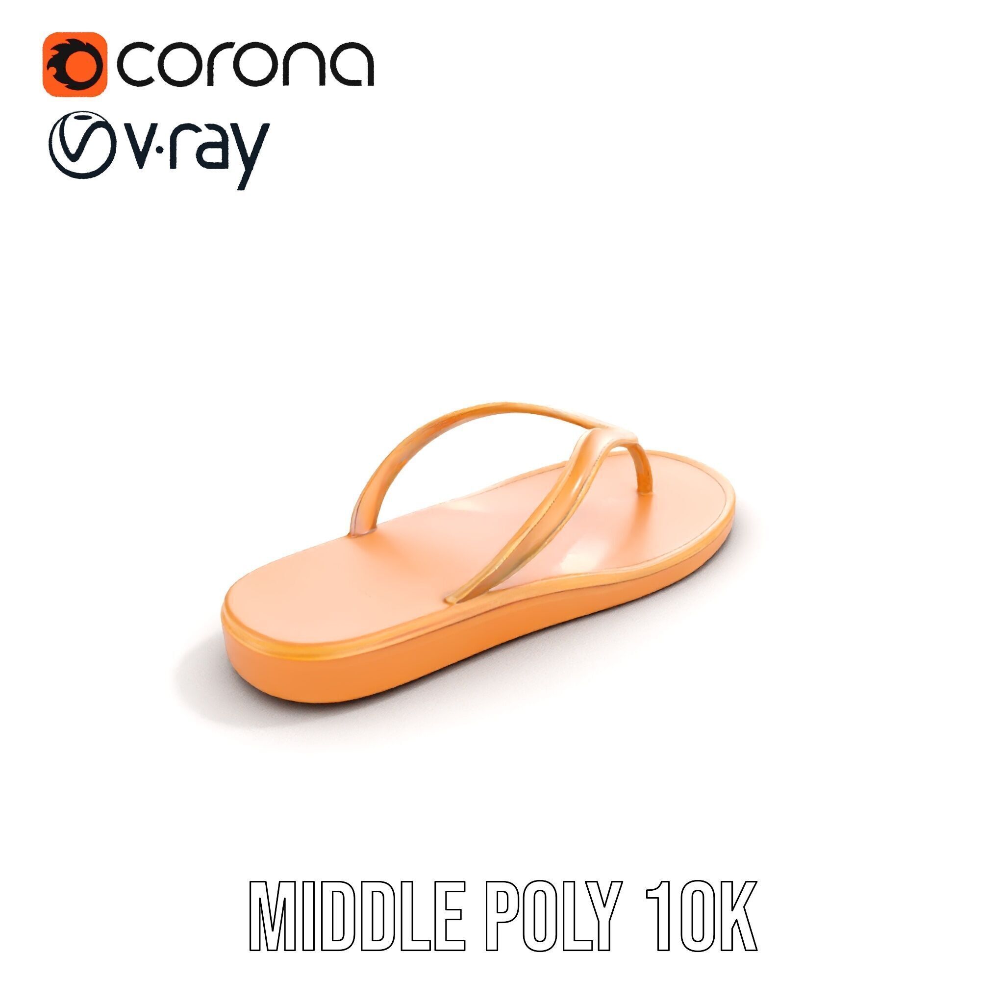 Stylish FlipFlop Sandal D Model Pack Low-poly 3D model_15