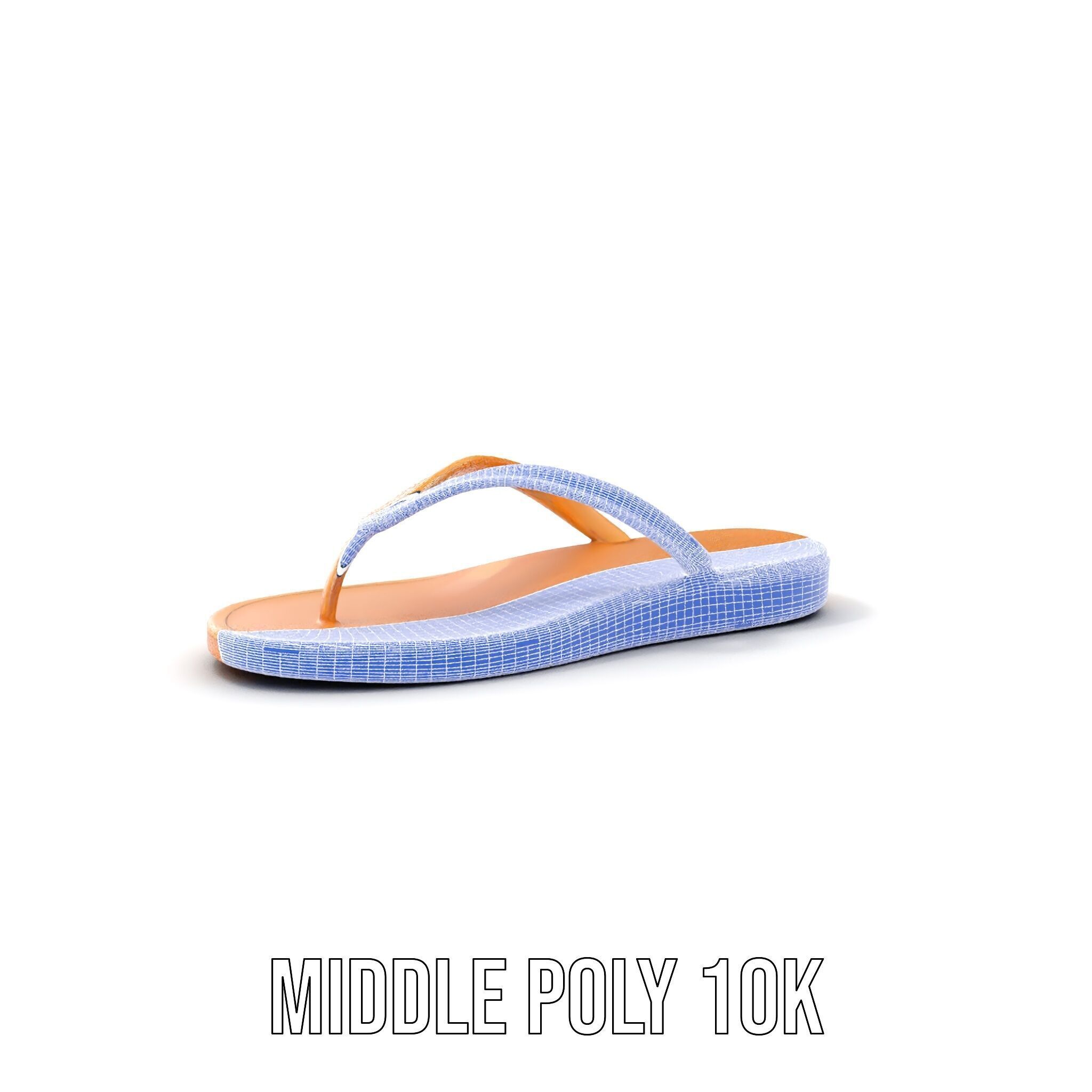 Stylish FlipFlop Sandal D Model Pack Low-poly 3D model_12