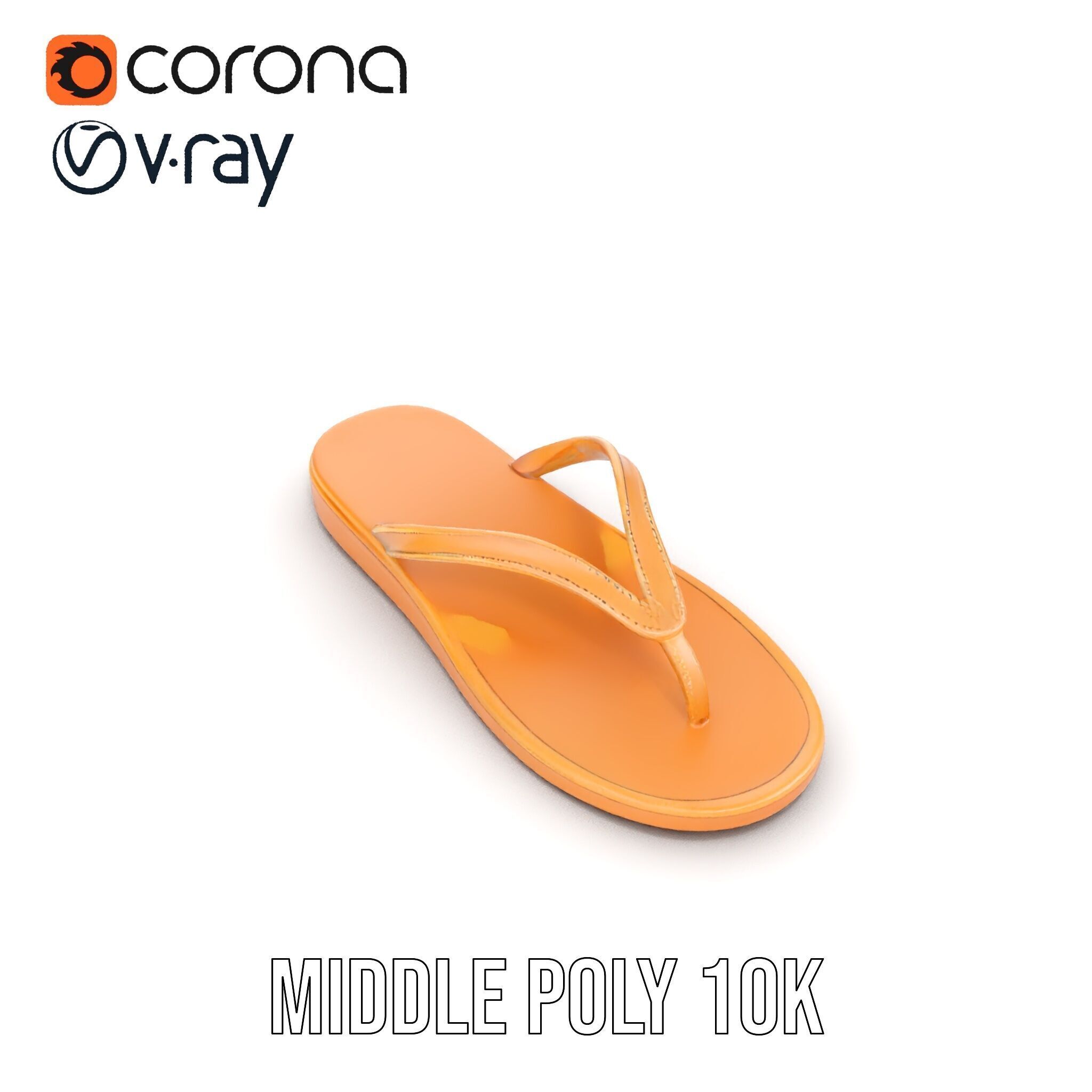 Stylish FlipFlop Sandal D Model Pack Low-poly 3D model_19