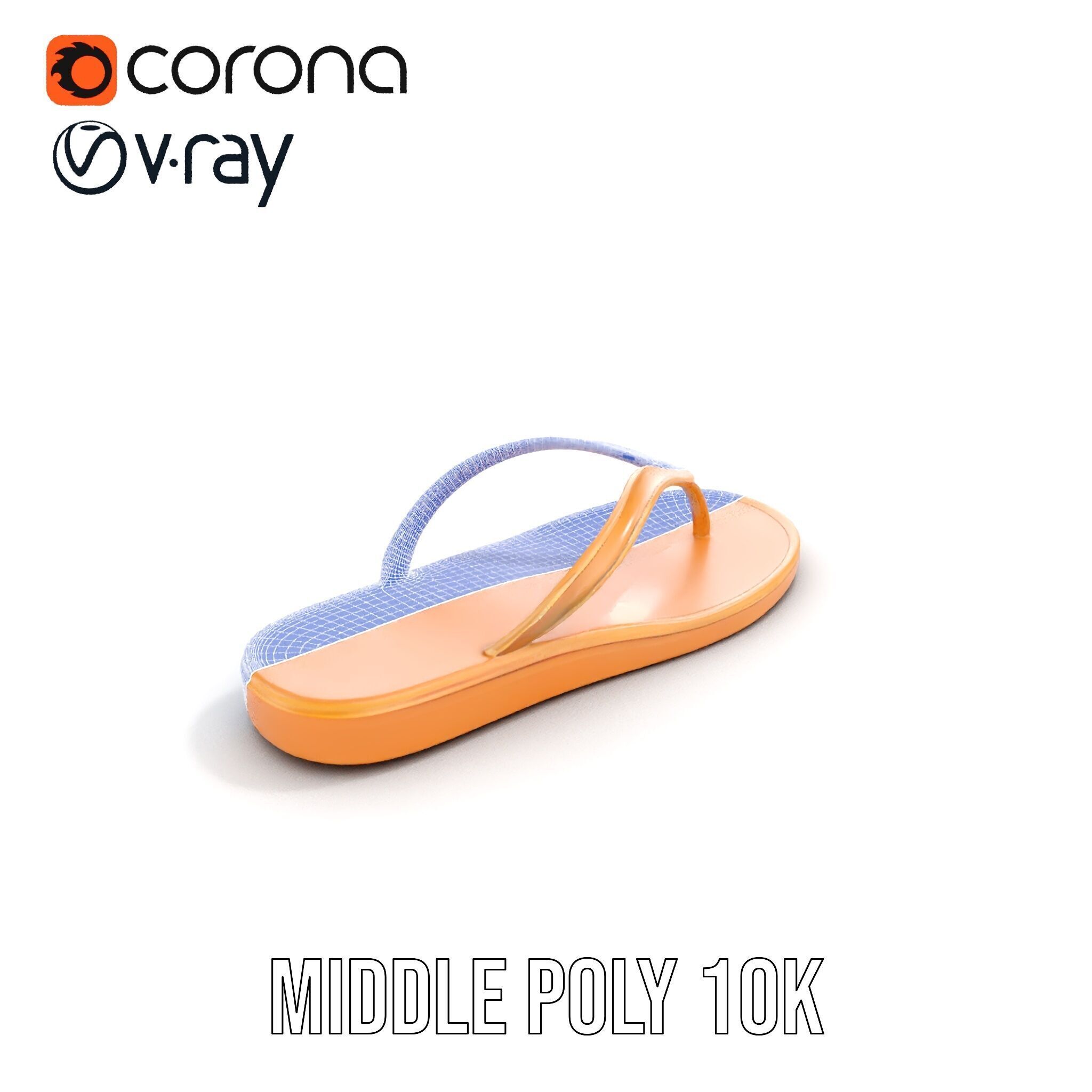 Stylish FlipFlop Sandal D Model Pack Low-poly 3D model_25