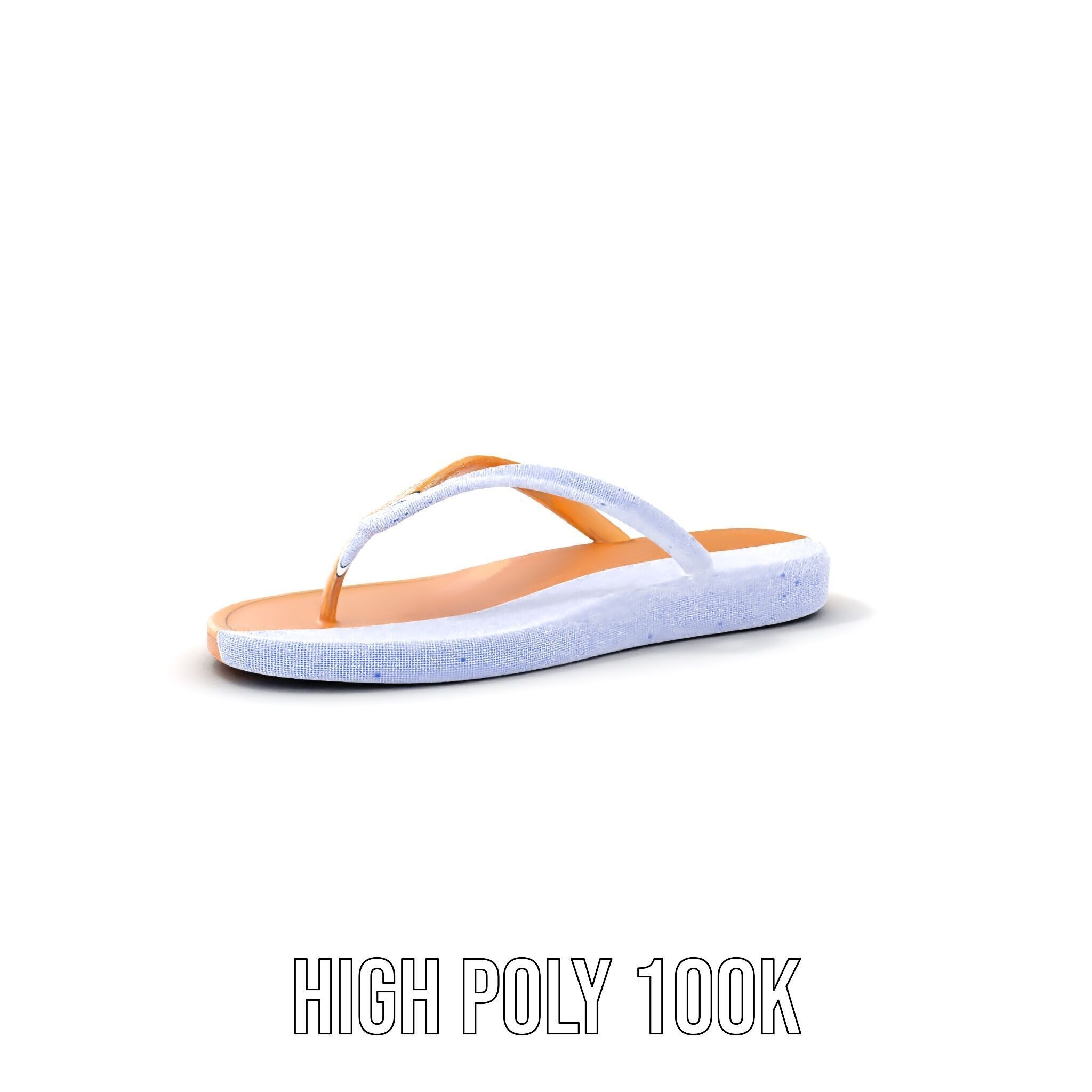 Stylish FlipFlop Sandal D Model Pack Low-poly 3D model_4