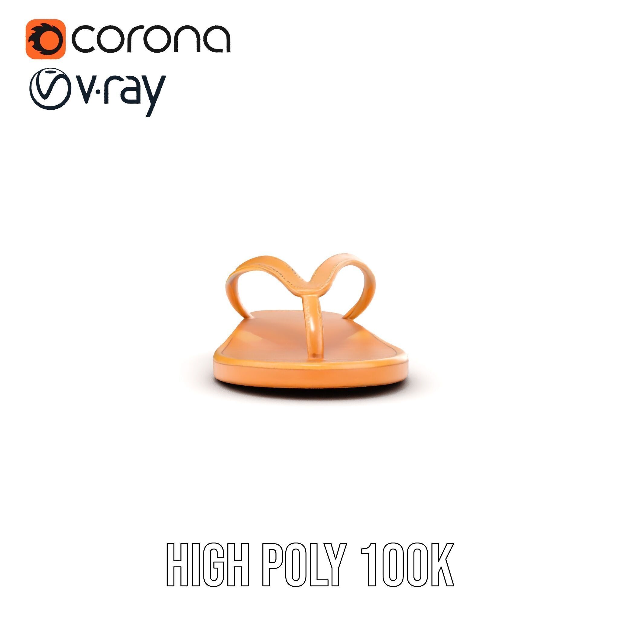 Stylish FlipFlop Sandal D Model Pack Low-poly 3D model_33